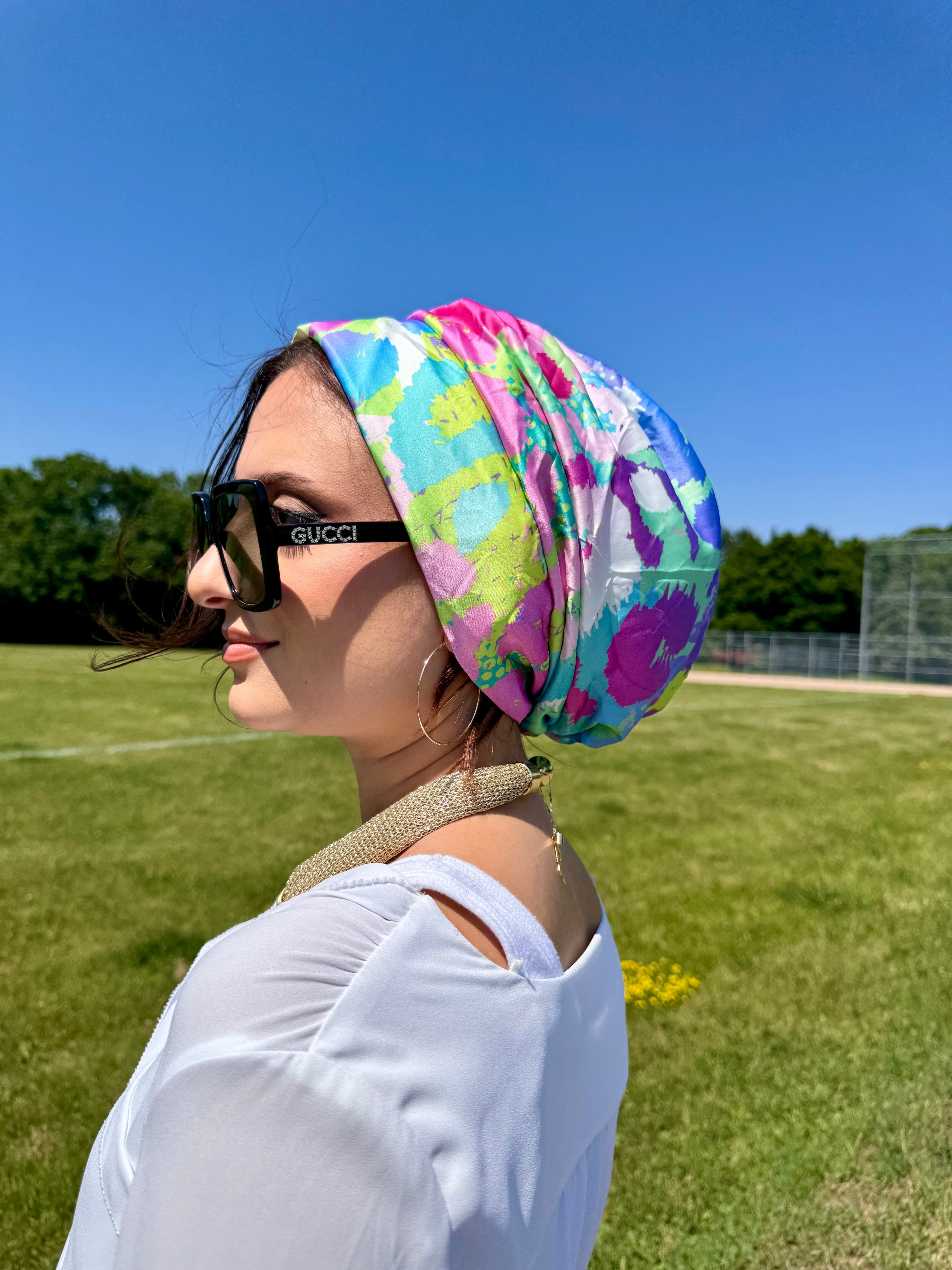 Beanie Satin - Colourful Day - Turban Couture