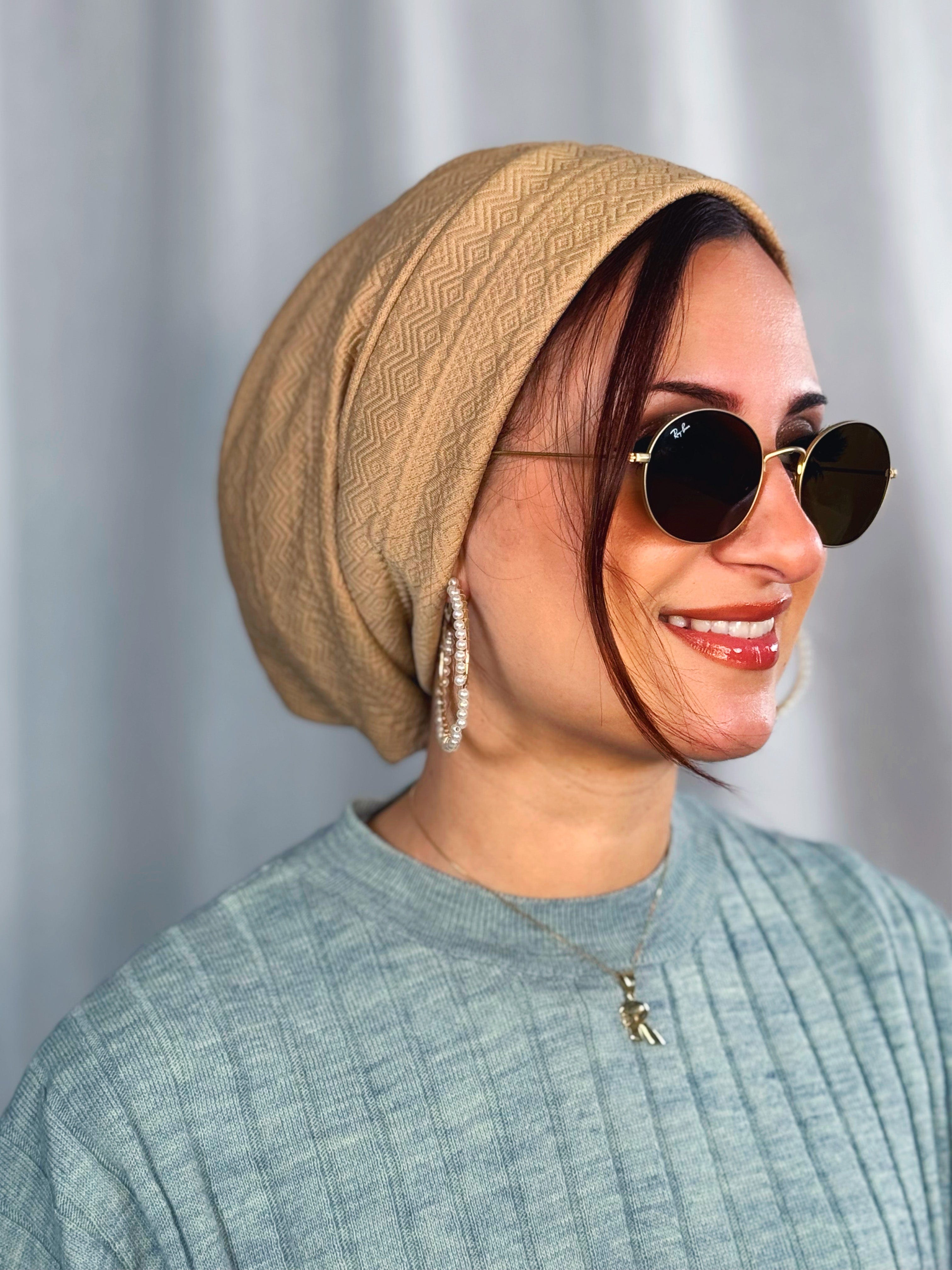 Beanie Printed - Dark Tan - Turban Couture