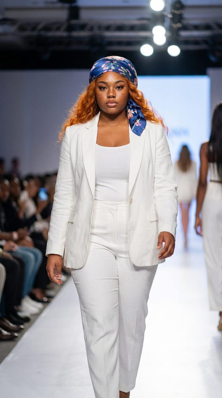 Head Wrap Satin - Blue Garden