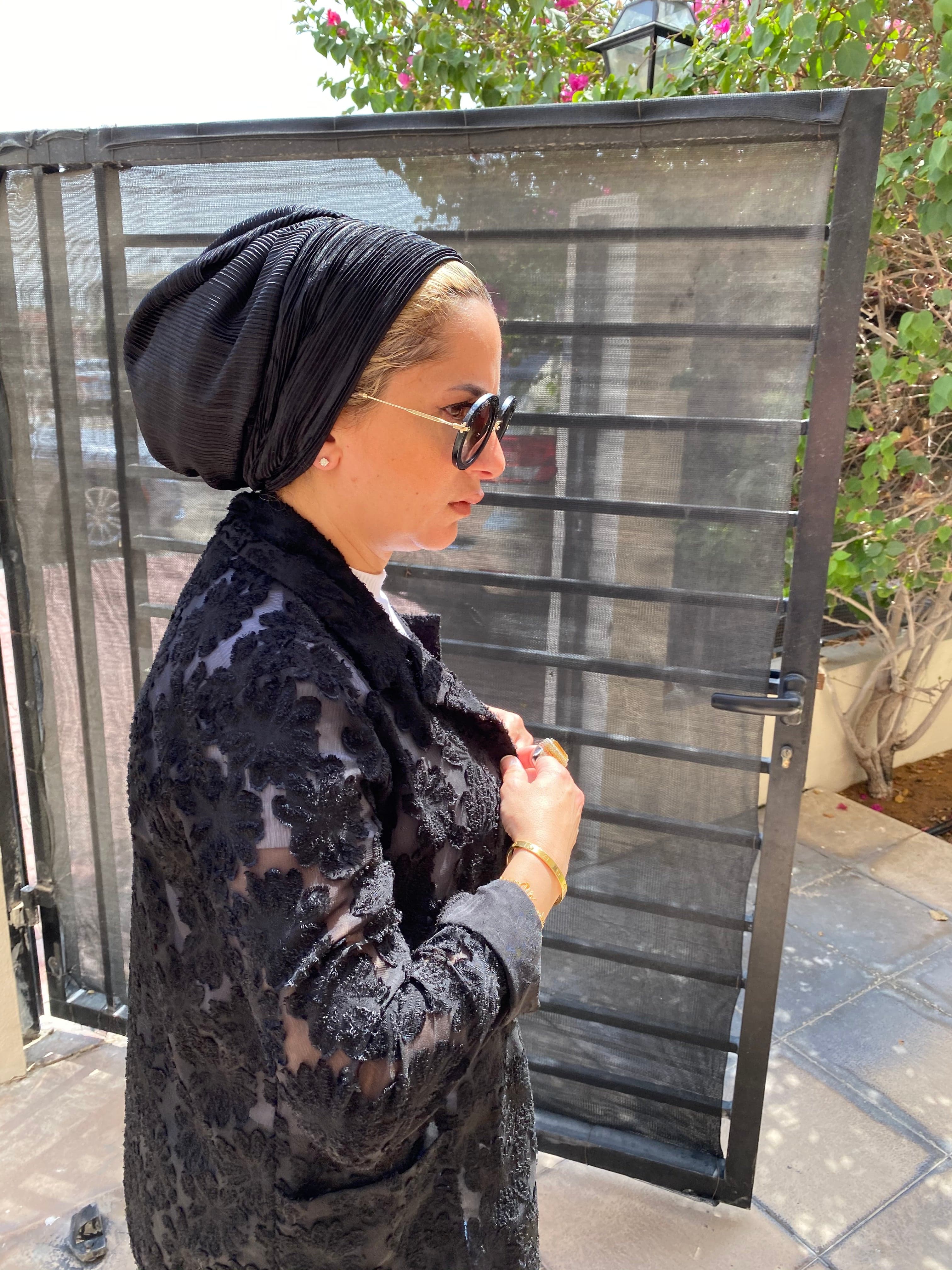Beanie pleated - Black - Turban Couture