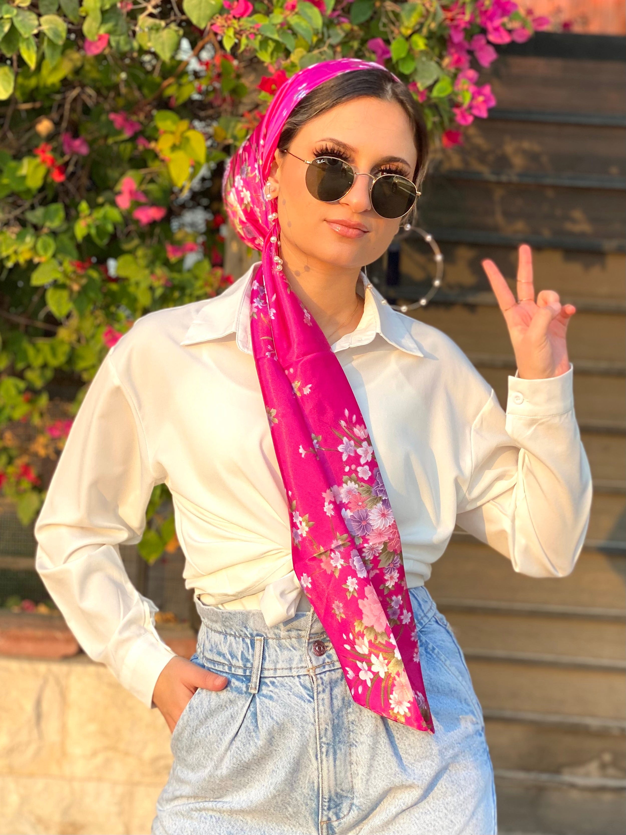 Head Wrap Satin - Floral print