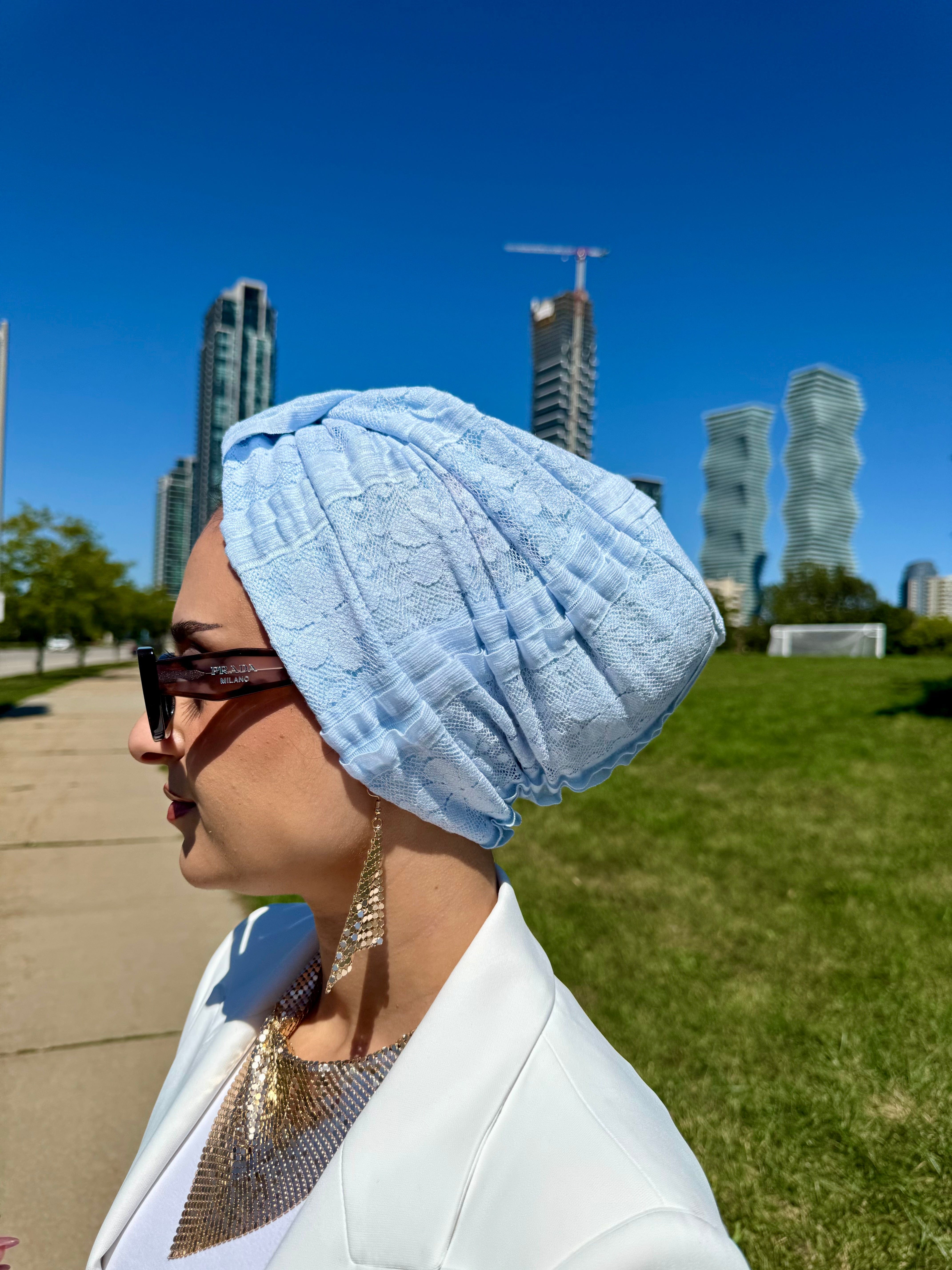 Turban Basic Lace - Baby Blue