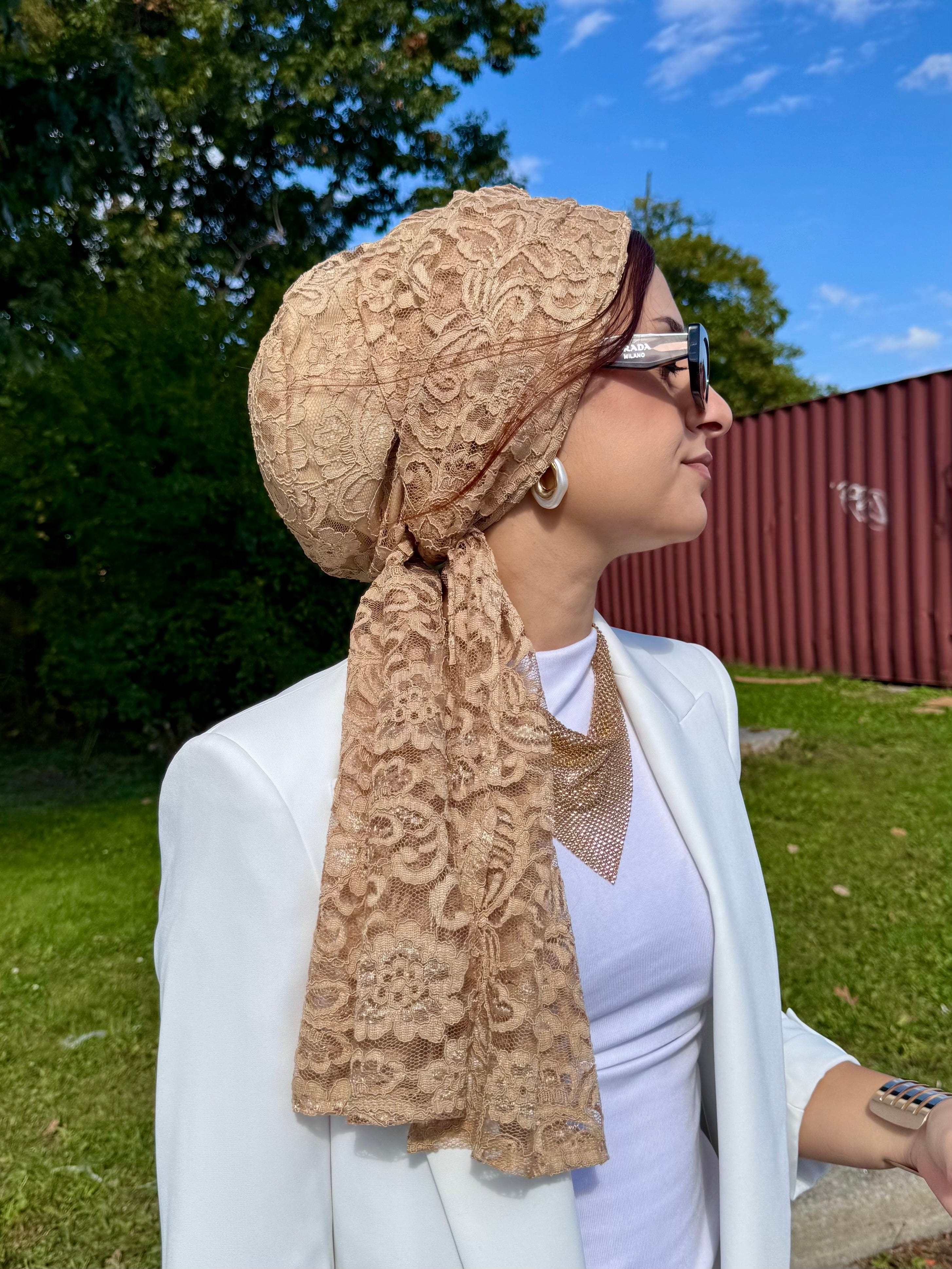 Beanie Wrap Lace - New Nude