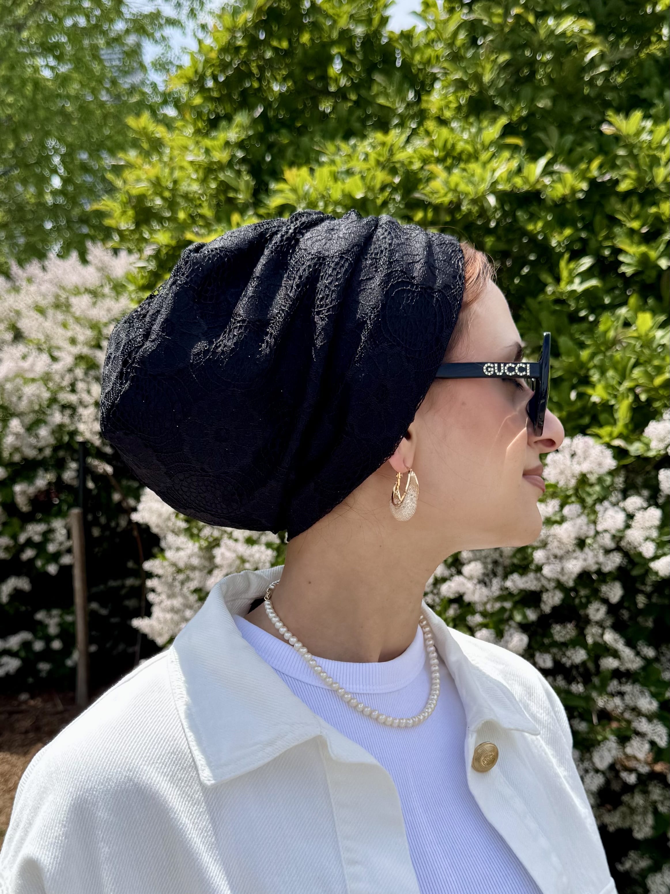 Beanie Drapes Lace - Black 🖤