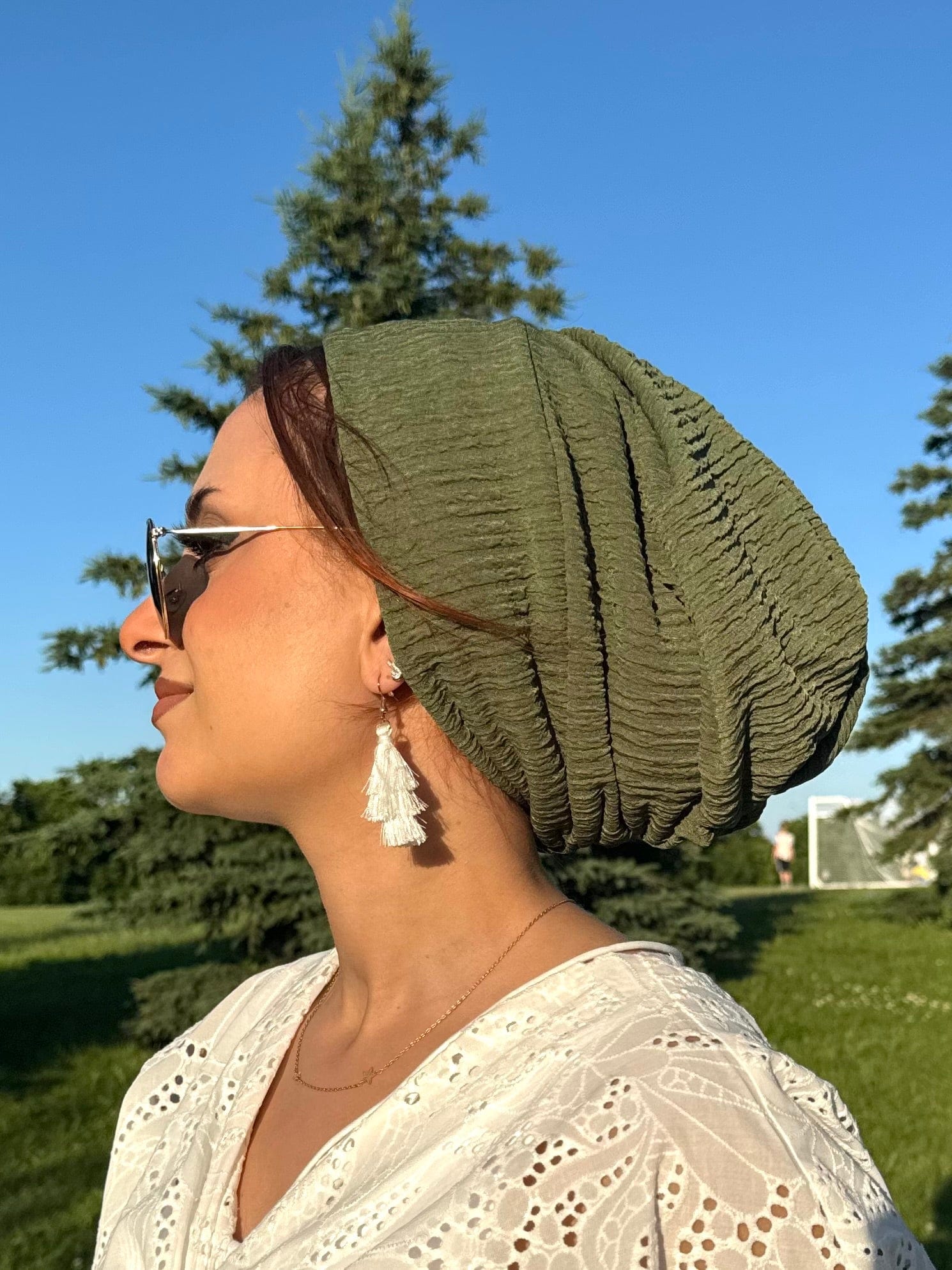 Beanie Rippled - Light Olives