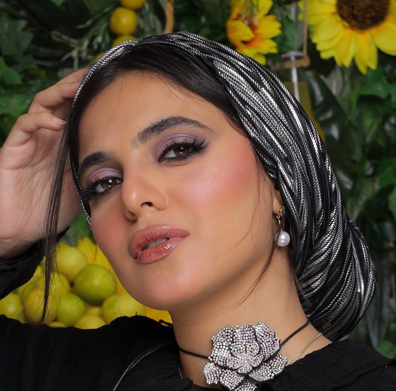 Beanie Metallic - Black Silver - Turban Couture