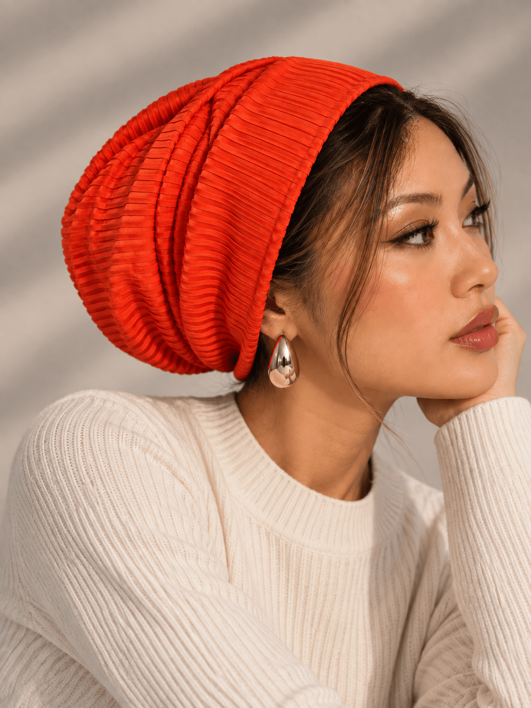 Beanie Ribbed Jersey - Orange