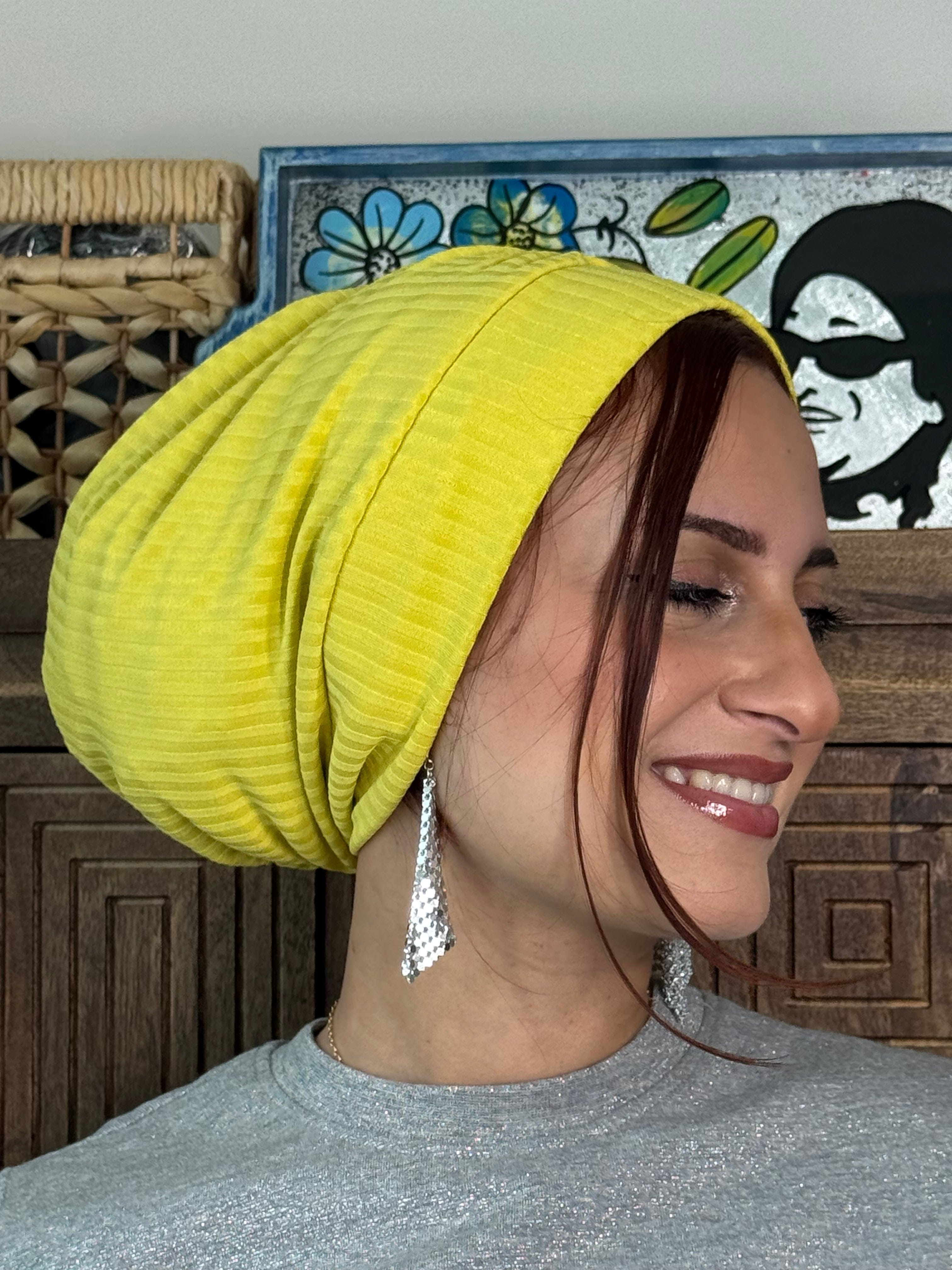 Beanie Ribbed Jersey - Neon Yellow