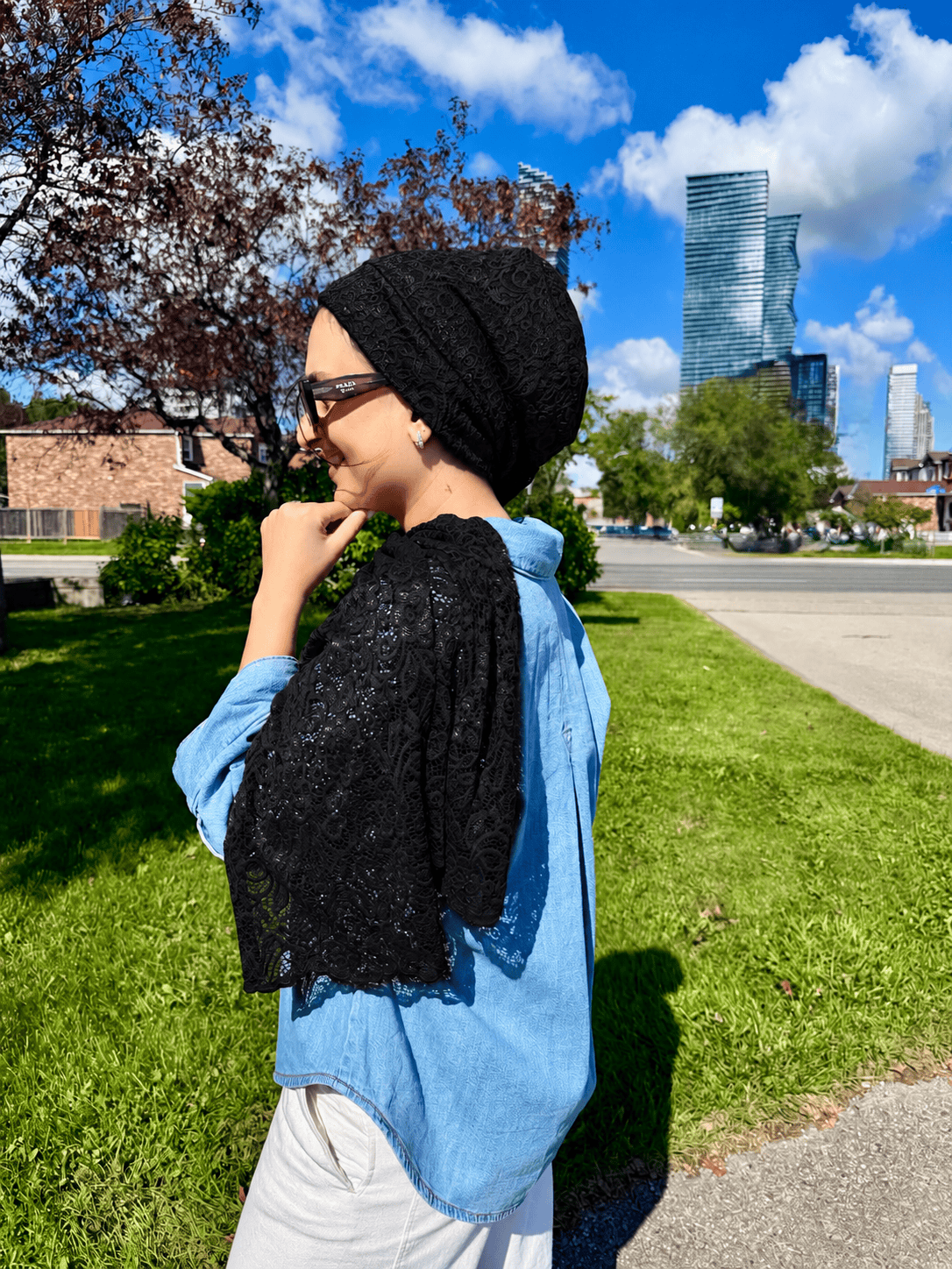 Beanie Wrap Lace - Black 🖤