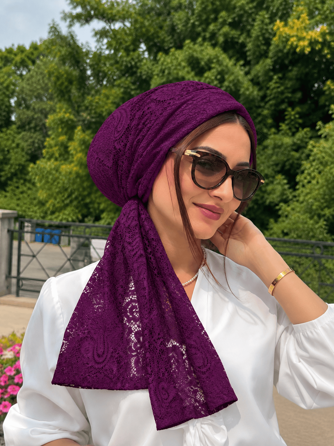 Beanie Wrap Lace - Grape