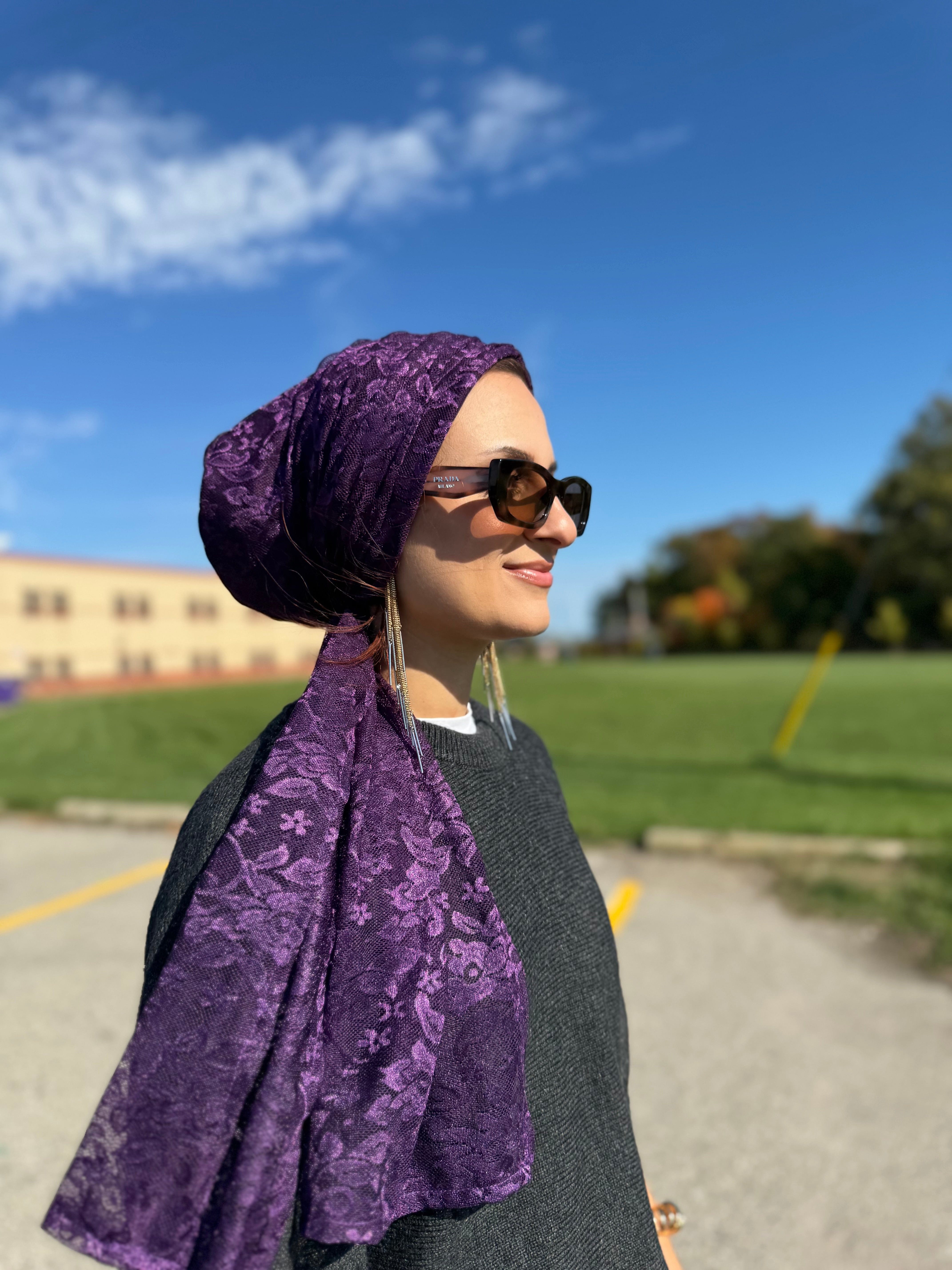 Beanie Wrap Soft Light Lace - Lavender