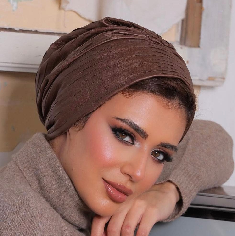 Beanie Leather - Chocolate - Turban Couture