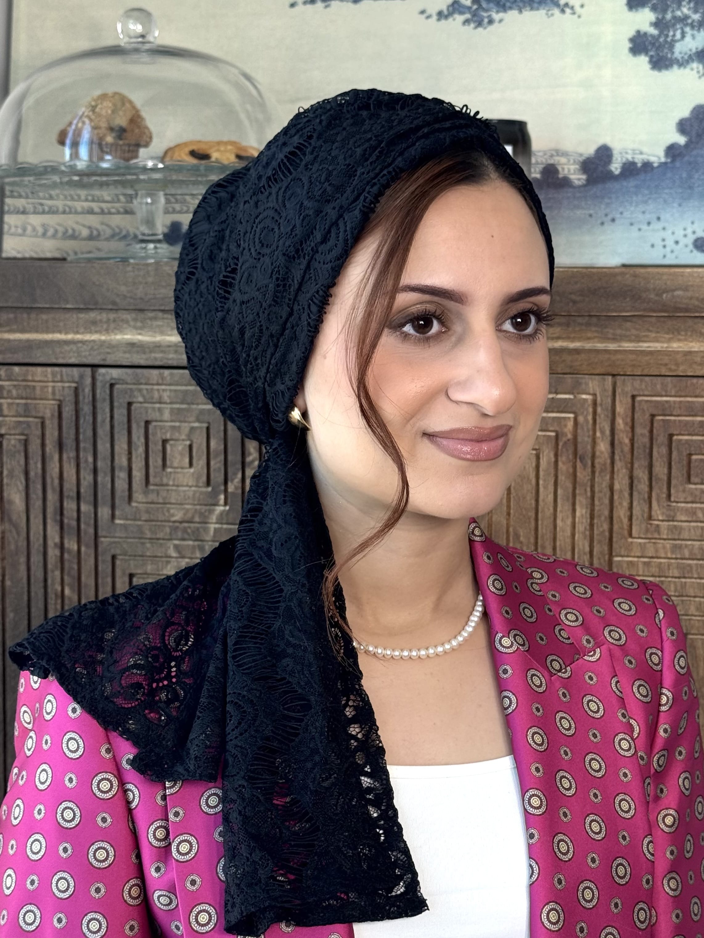 Beanie Wrap Lace - Black II 🖤