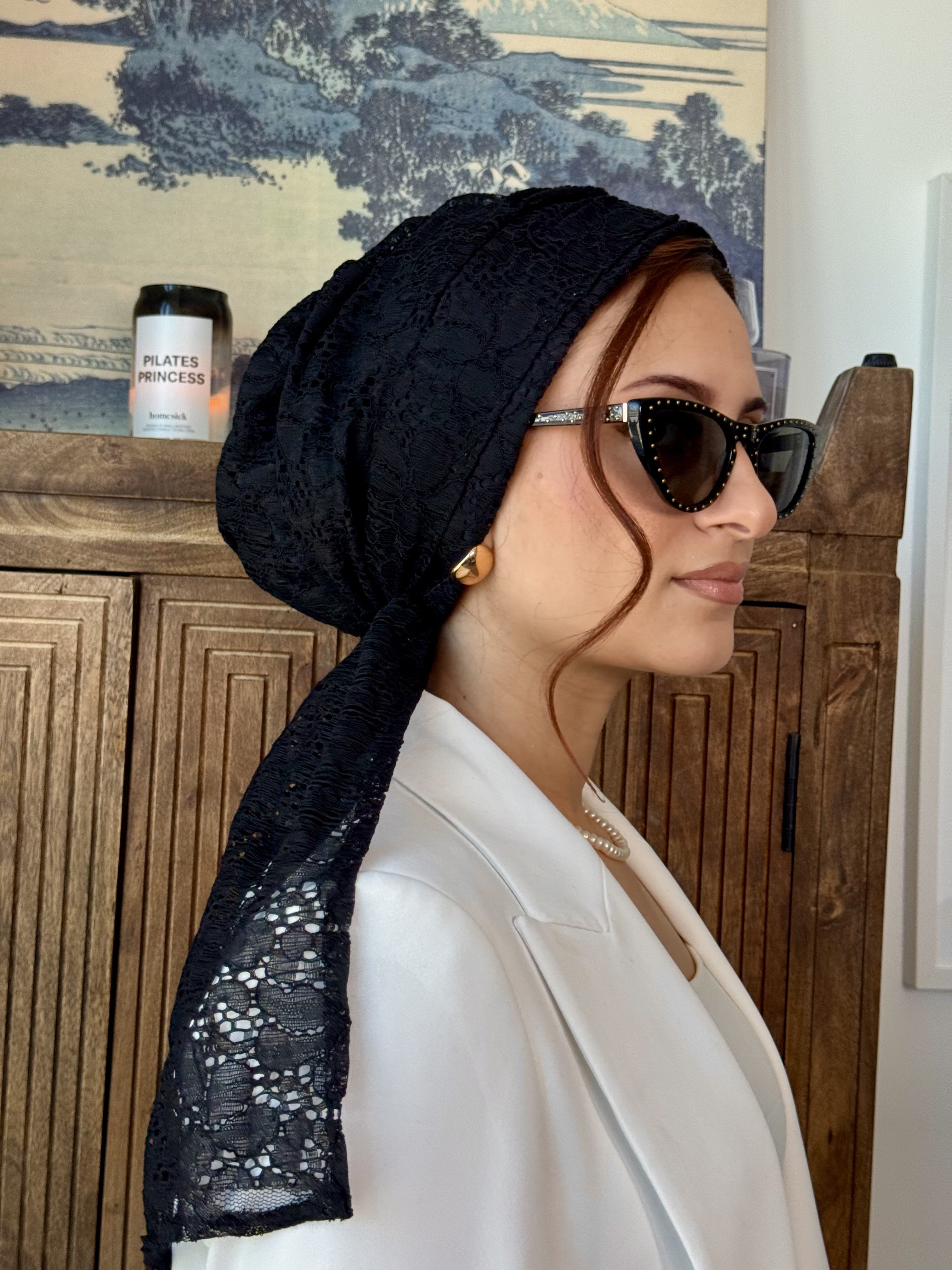 Beanie Wrap Lace - IBlack 🖤