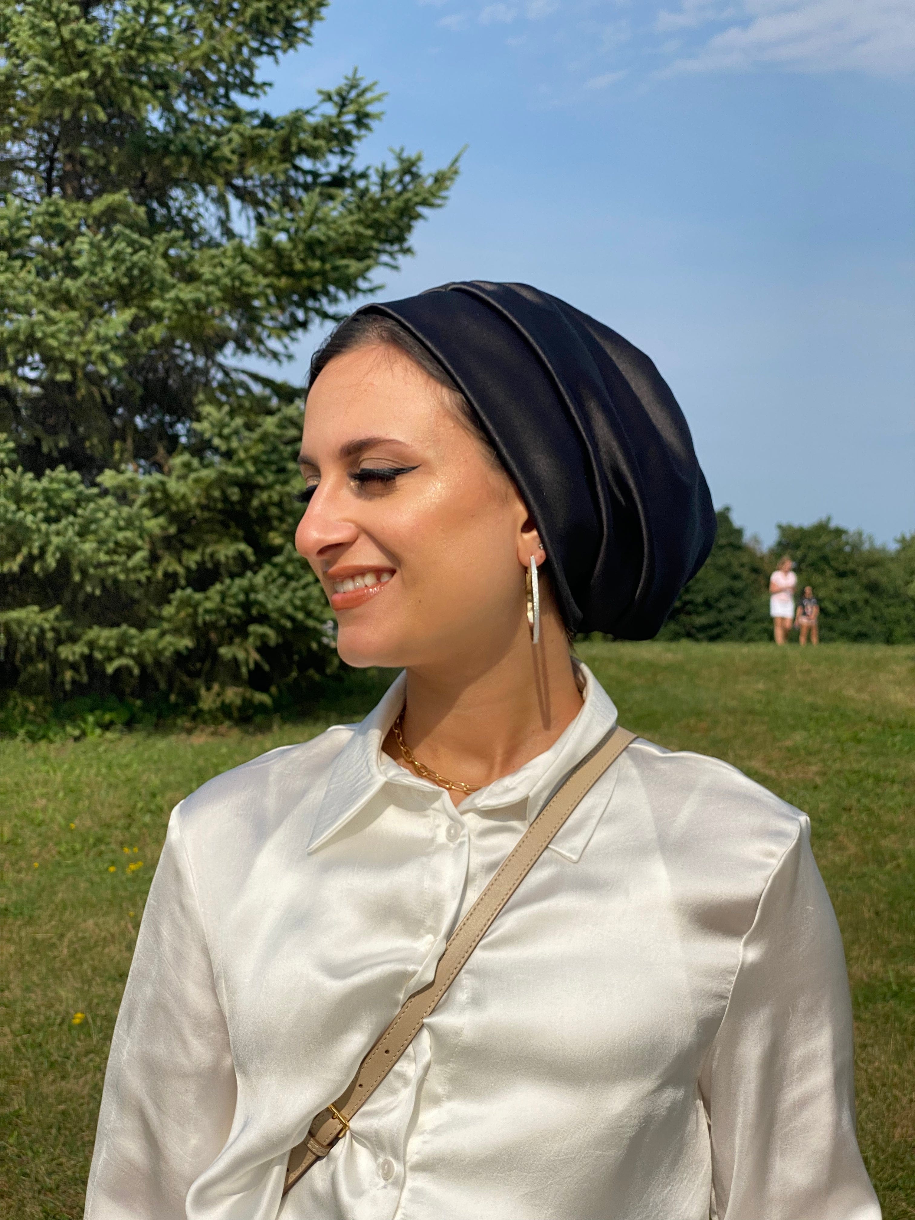 Beanie Satin - Black - Turban Couture