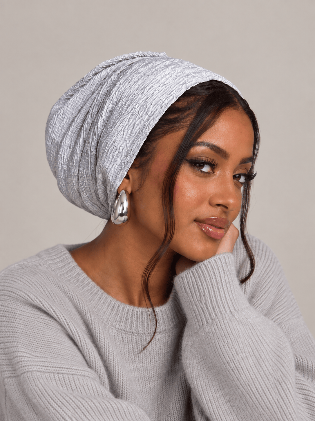Beanie Rippled - Moonlight Grey