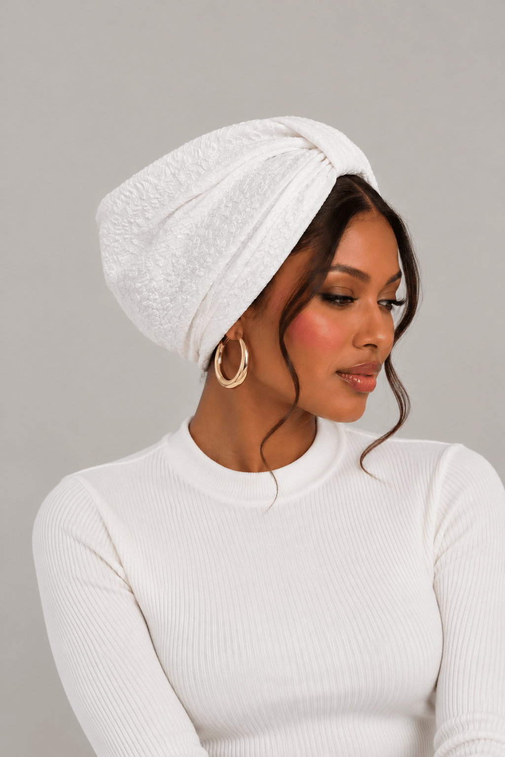 Turban Basic Printed Jersey - Off White