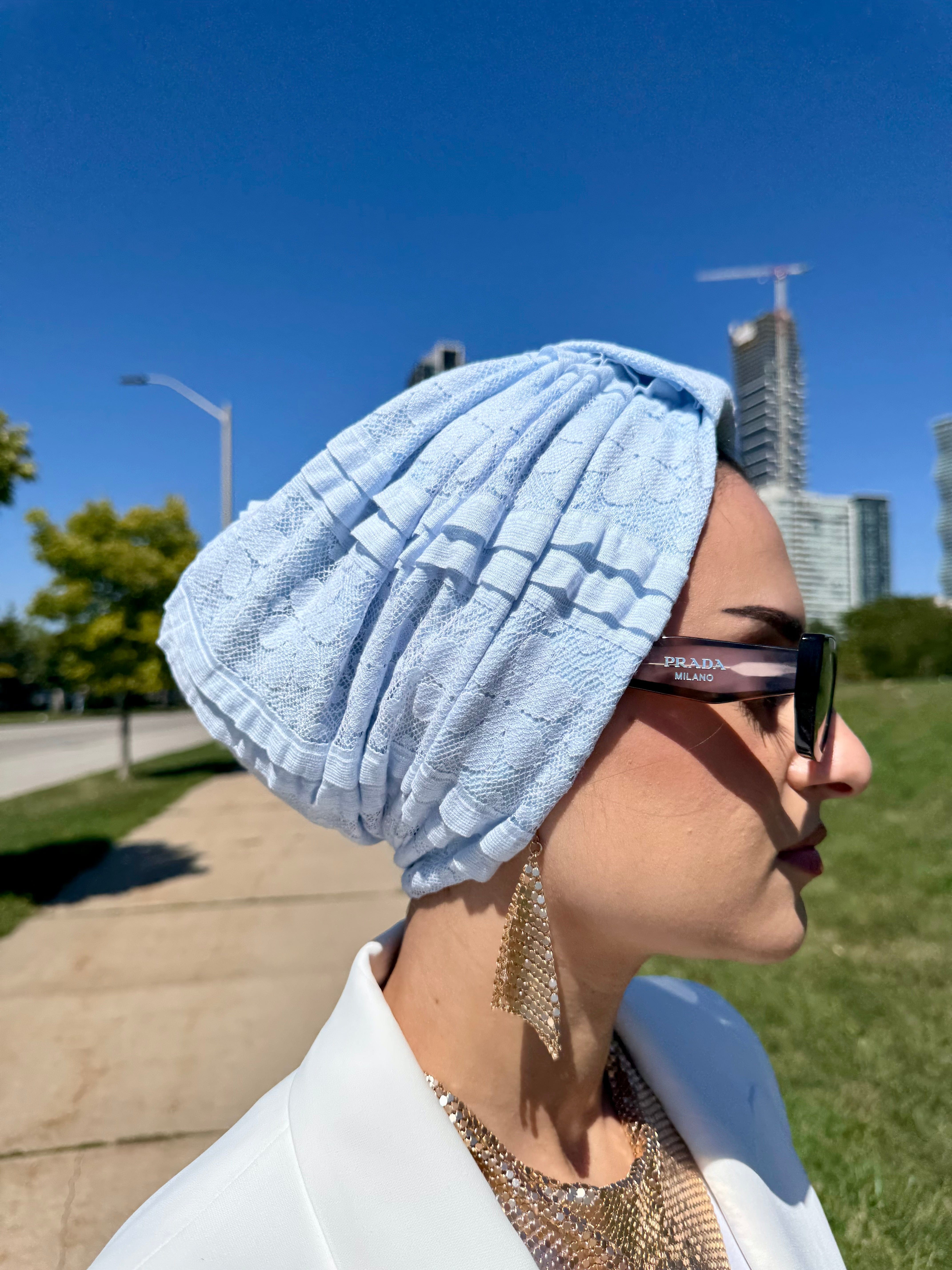 Turban Basic Lace - Baby Blue