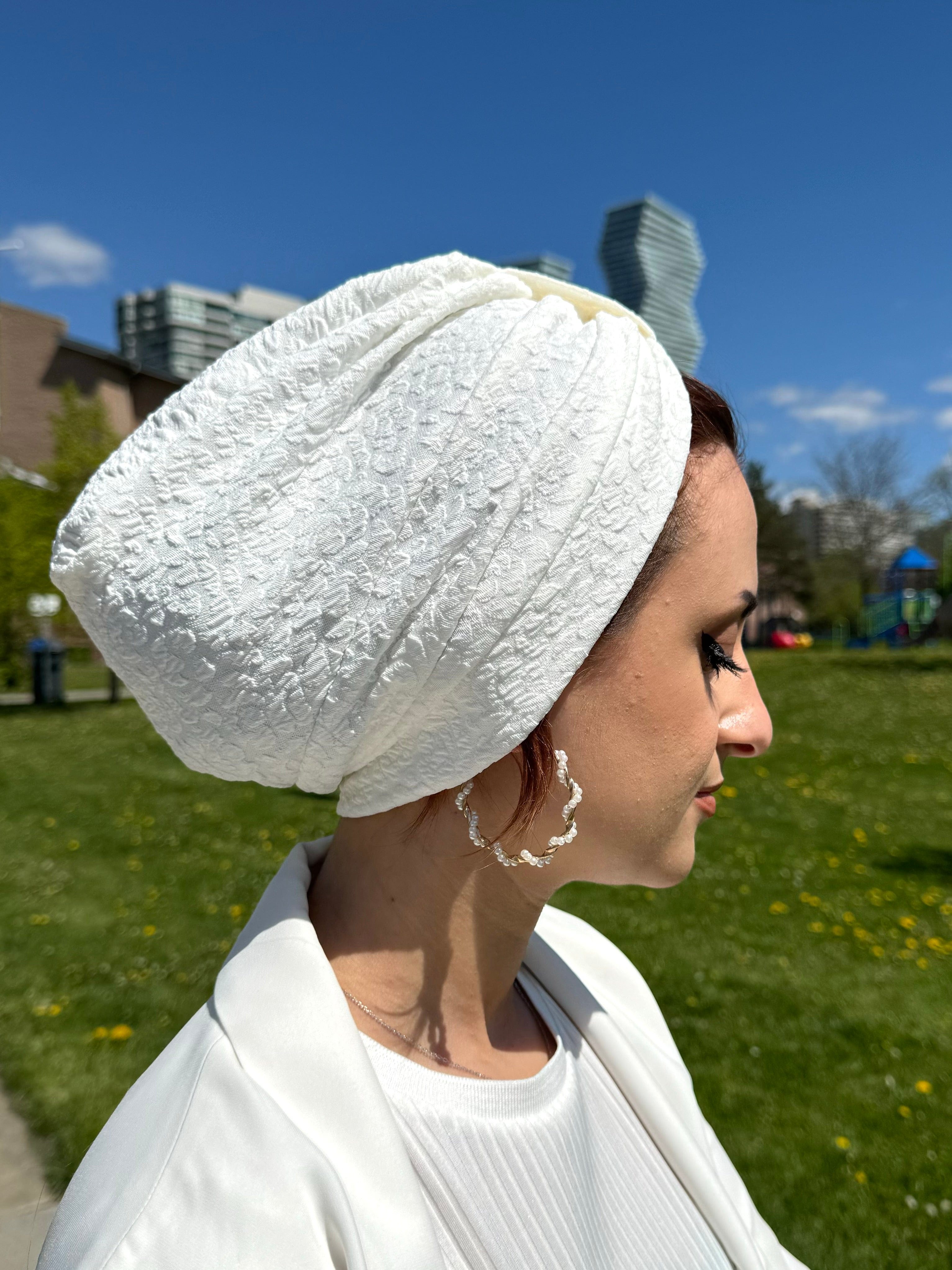 Turban Basic Printed Jersey - Off White