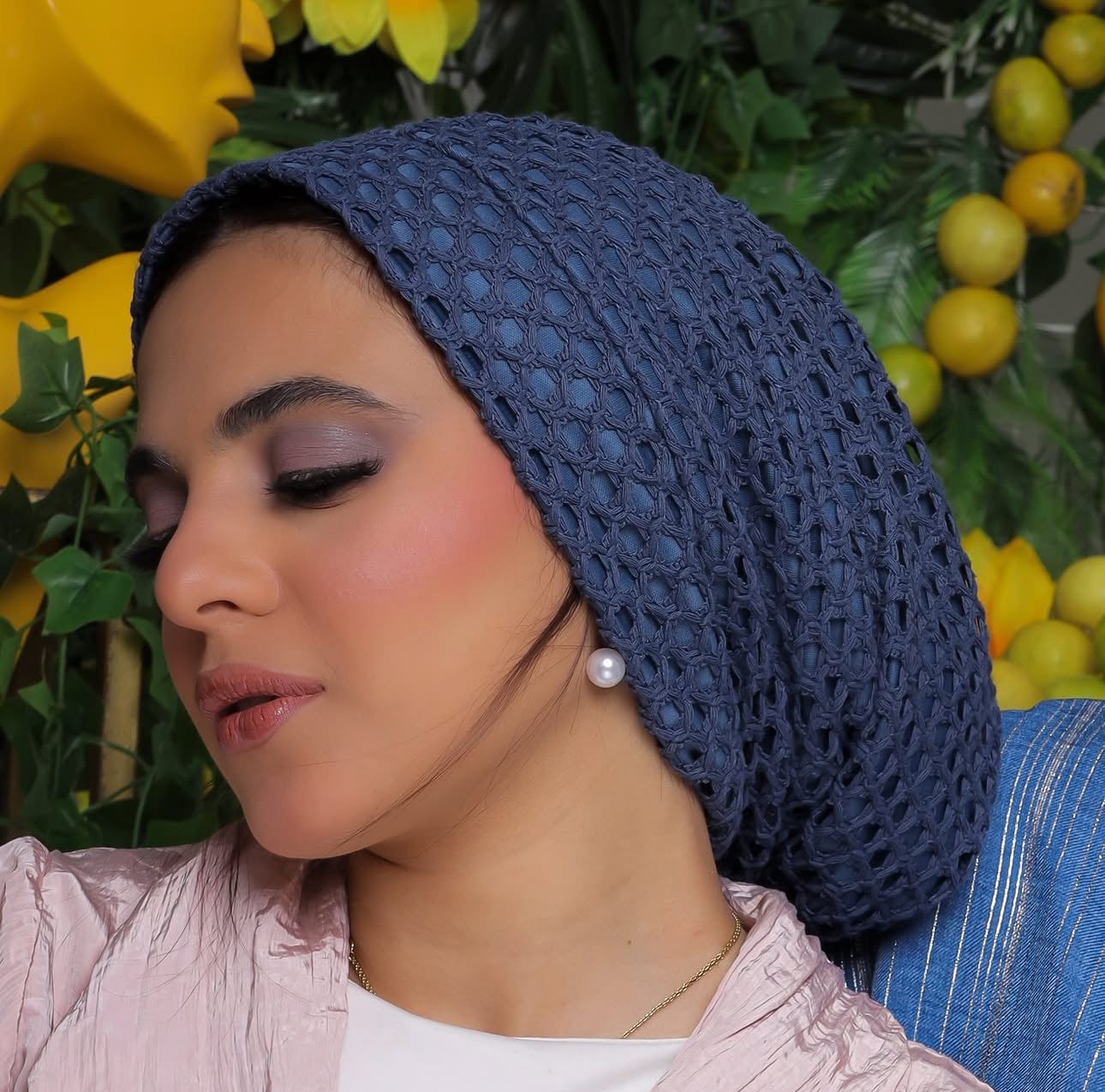 Beanie Knit - Navy Blue - Turban Couture