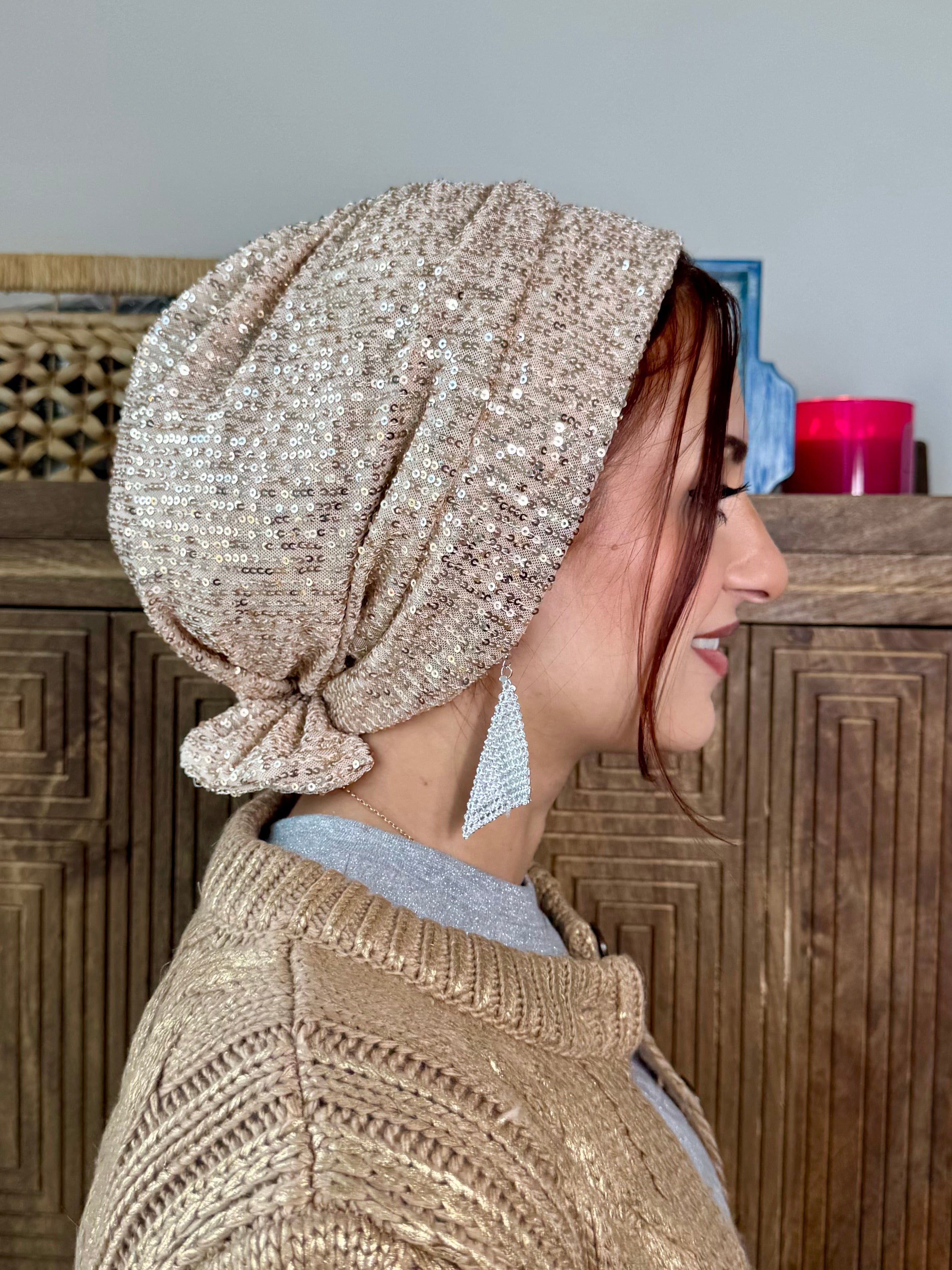 Beanie Bow Sequins Jersey - Yellow Gold