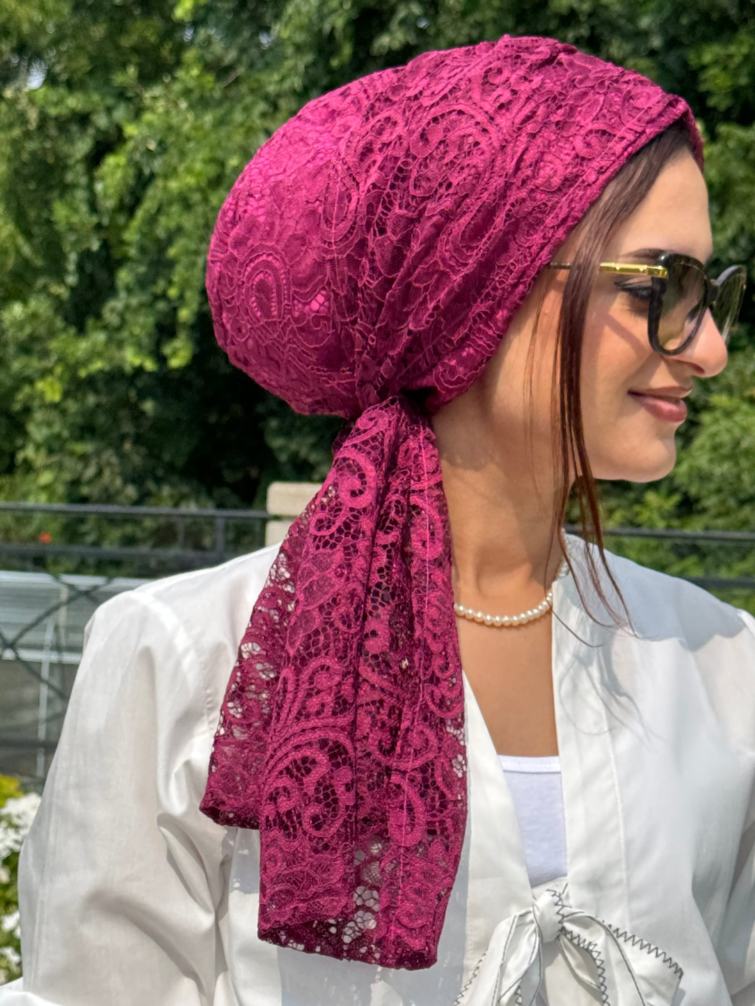 Beanie Wrap Lace - Grape