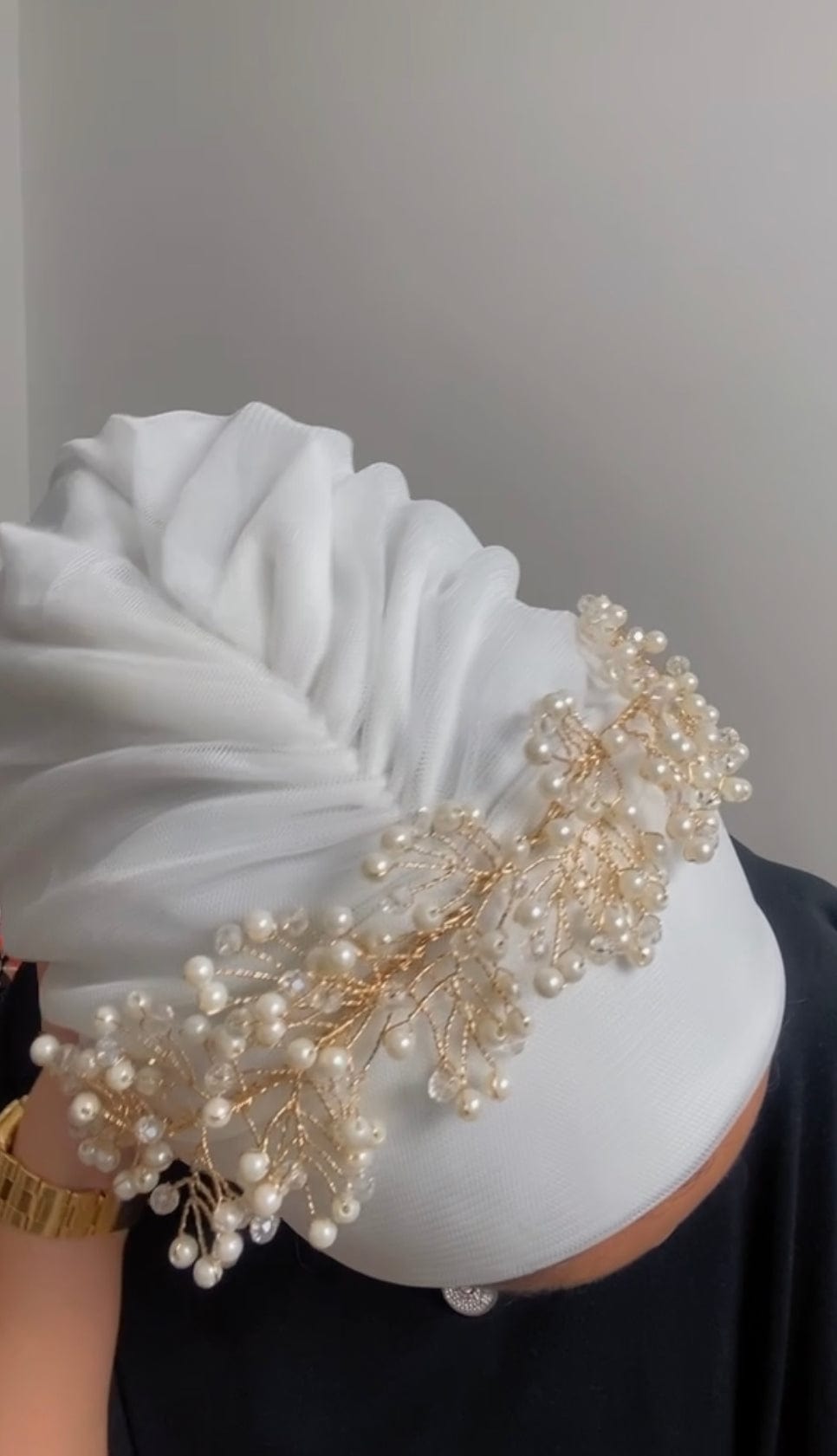 Beanie Tulle - Gold Pearl