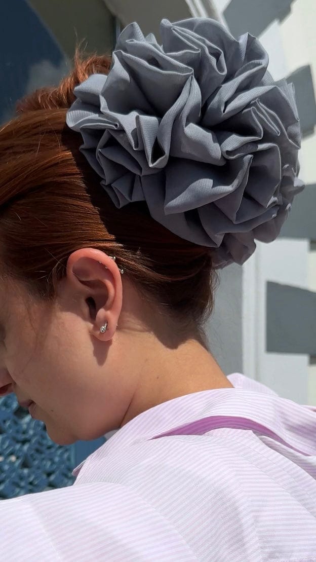 Volumizing Scrunchie Hair Clip - Xlarge Size - Dark Grey