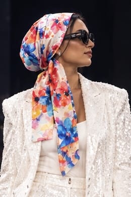 Beanie Wrap Satin - Floral