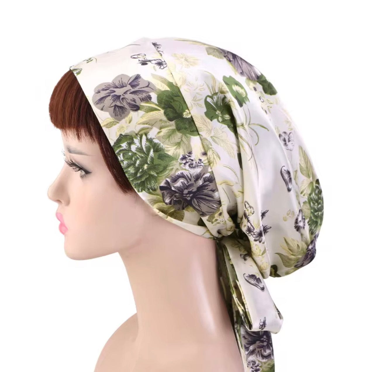 Head Wrap Satin - Green Garden