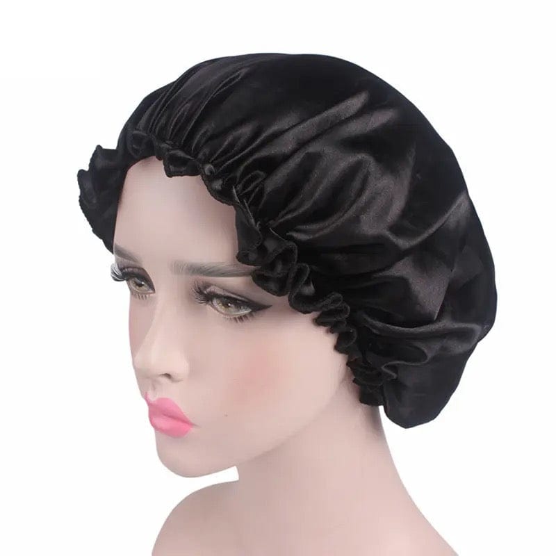 Bonnet Satin - Black - Turban Couture