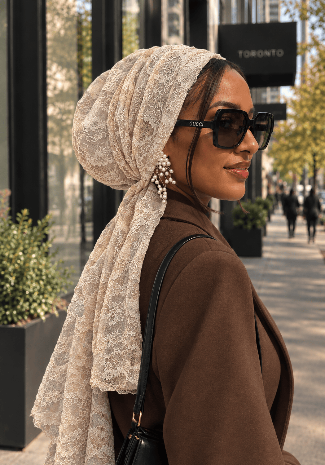 Beanie Wrap Lace - Nudes