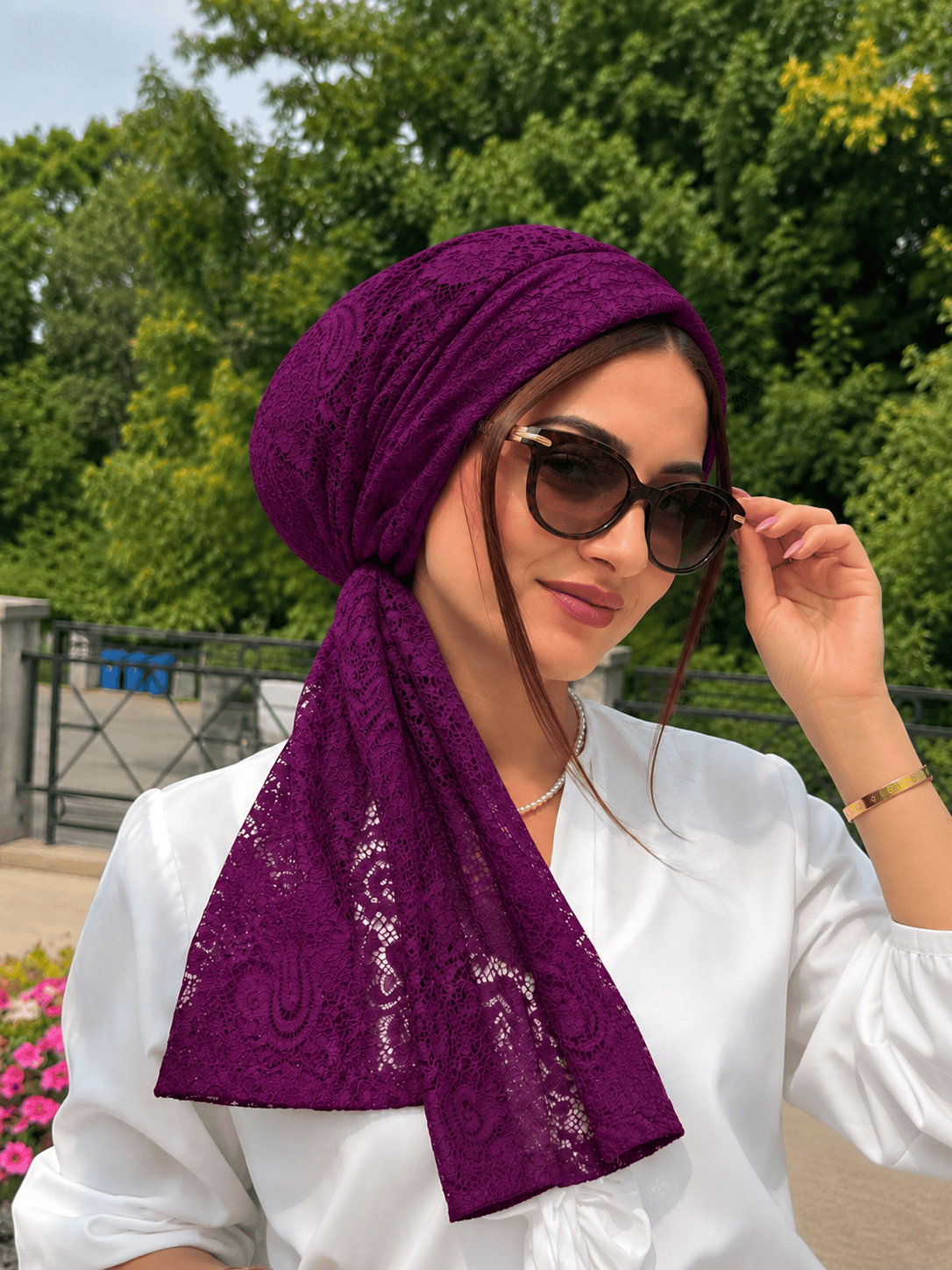 Beanie Wrap Lace - Grape