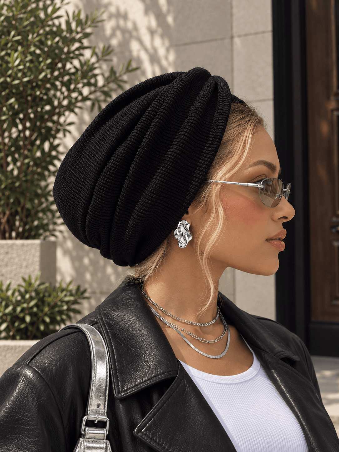Beanie Twist Cross - Black