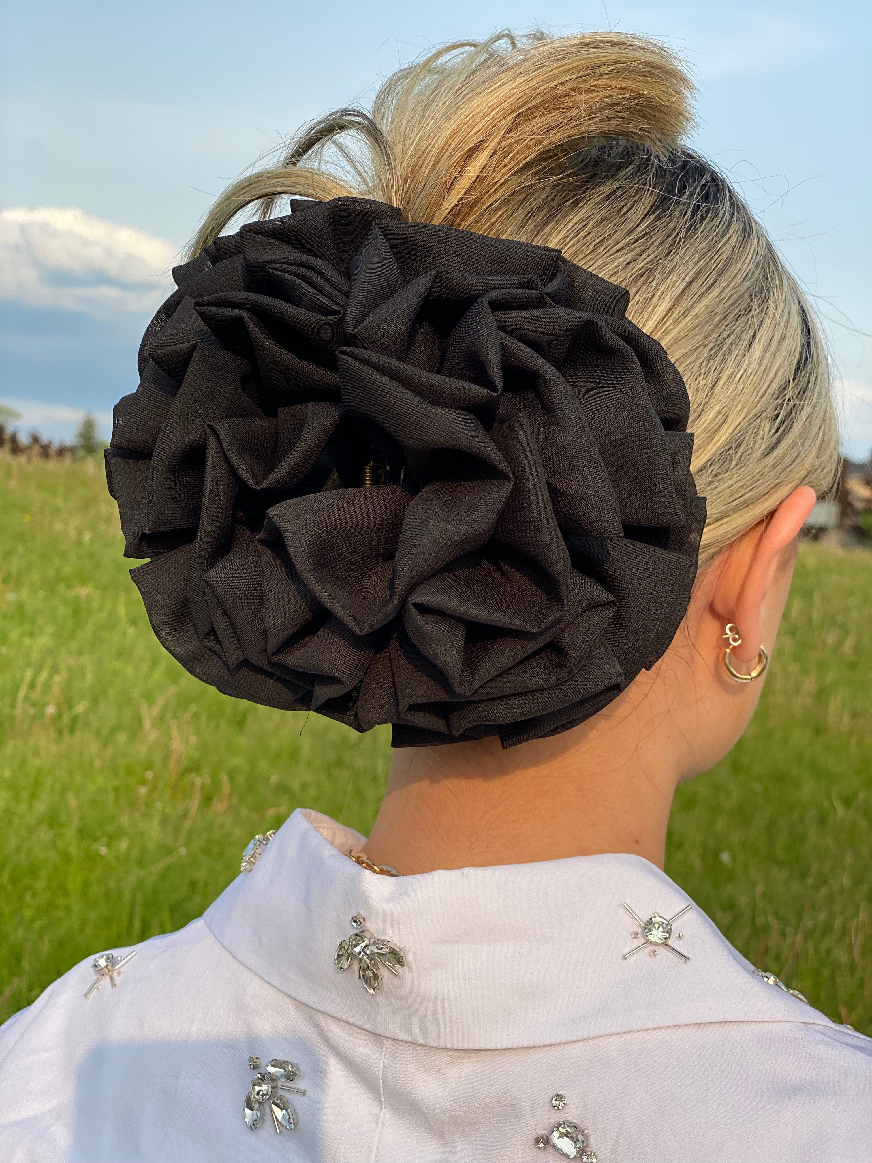 Volumizing Scrunchie Hair Clip - Black - XLarge size - Turban Couture