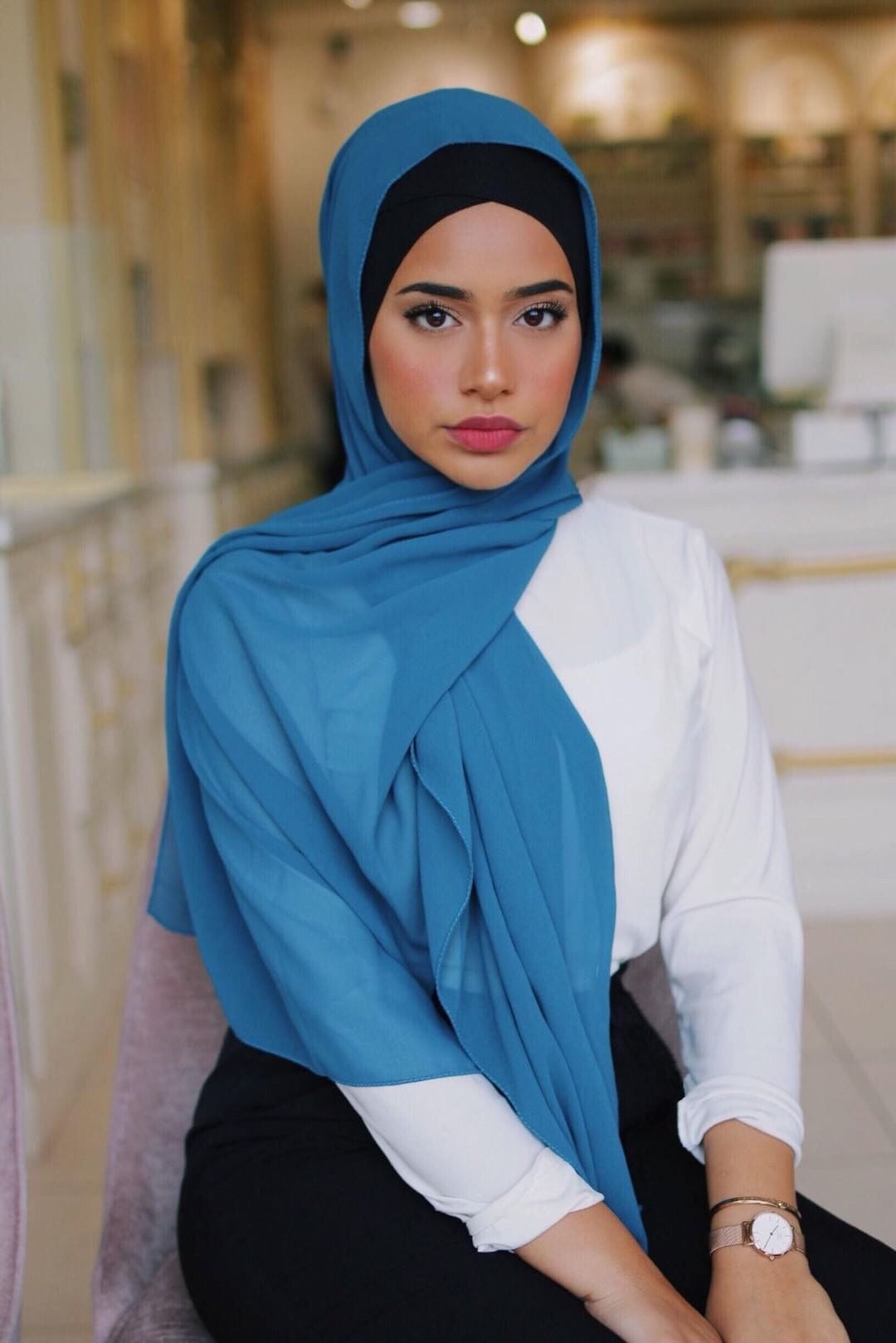 Chiffon Scarf - Teal - Turban Couture