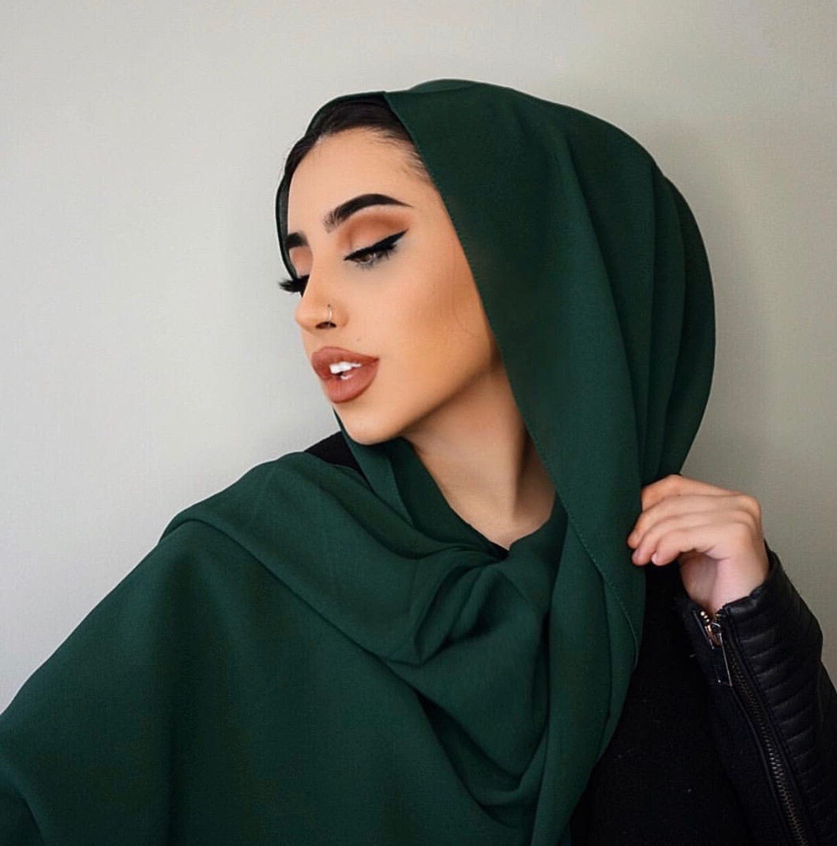 Chiffon Scarf - Forest Green - Turban Couture