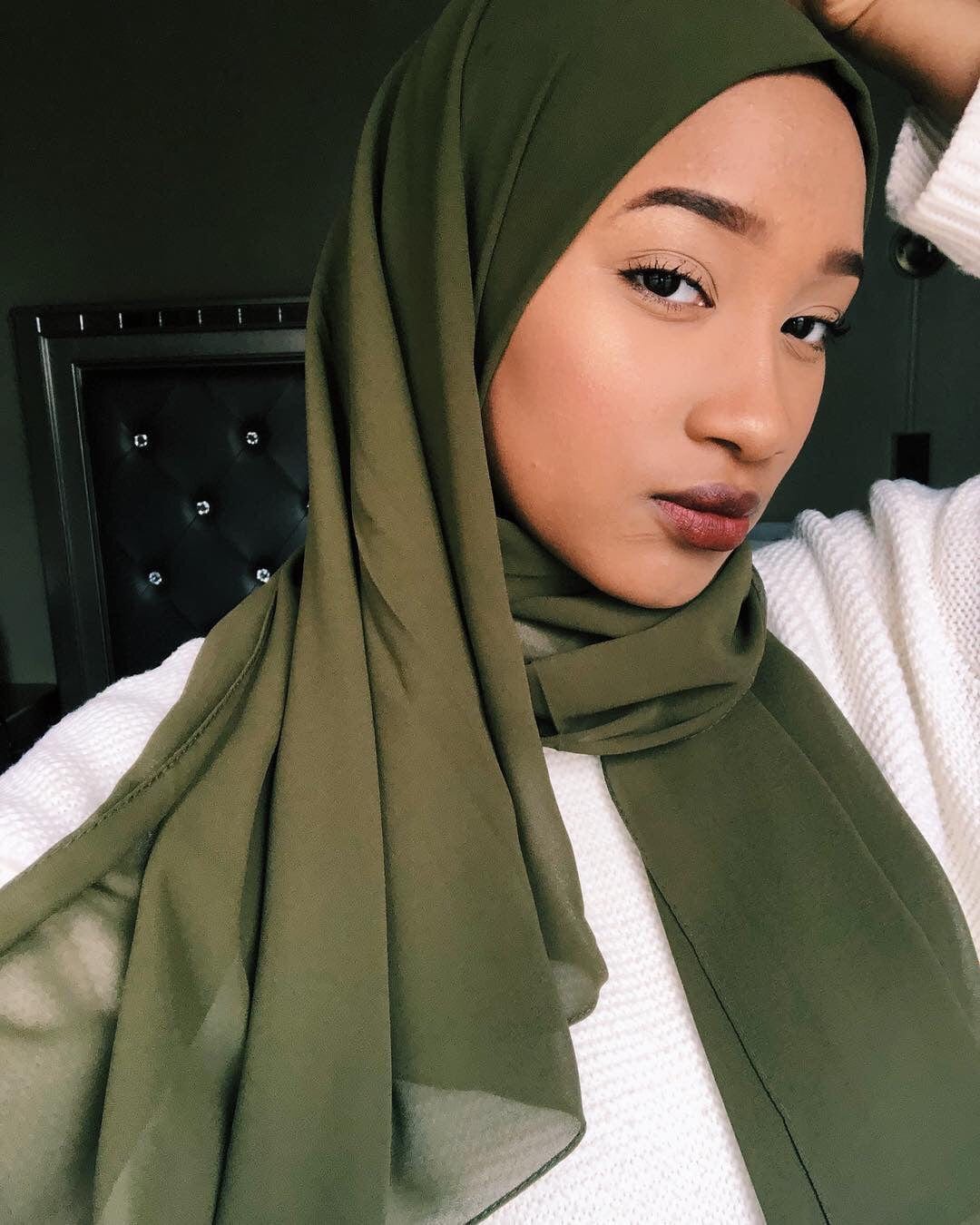 Chiffon Scarf - Olives - Turban Couture