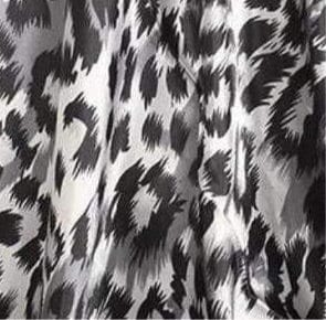 Printed Square Satin Scarf - Leopard Black And White - Turban Couture