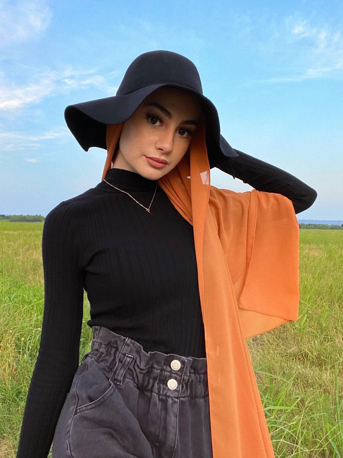 Chiffon Scarf - Caramel - Turban Couture