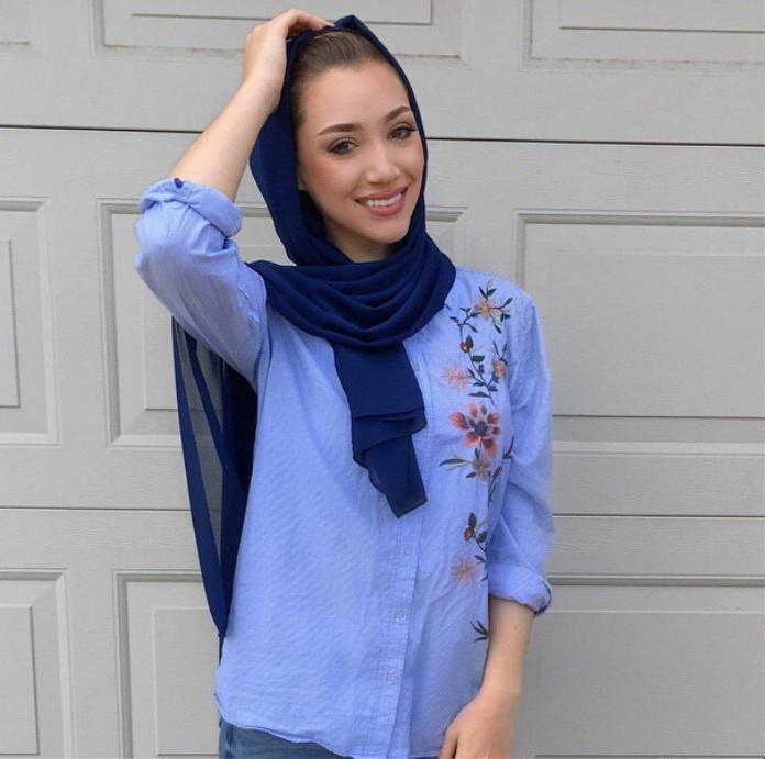 Chiffon Scarf - Night Blue - Turban Couture