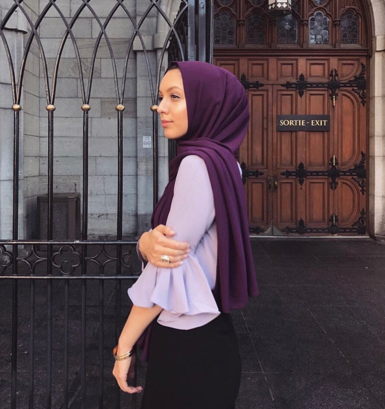 Chiffon Scarf - Grapes Splash - Turban Couture