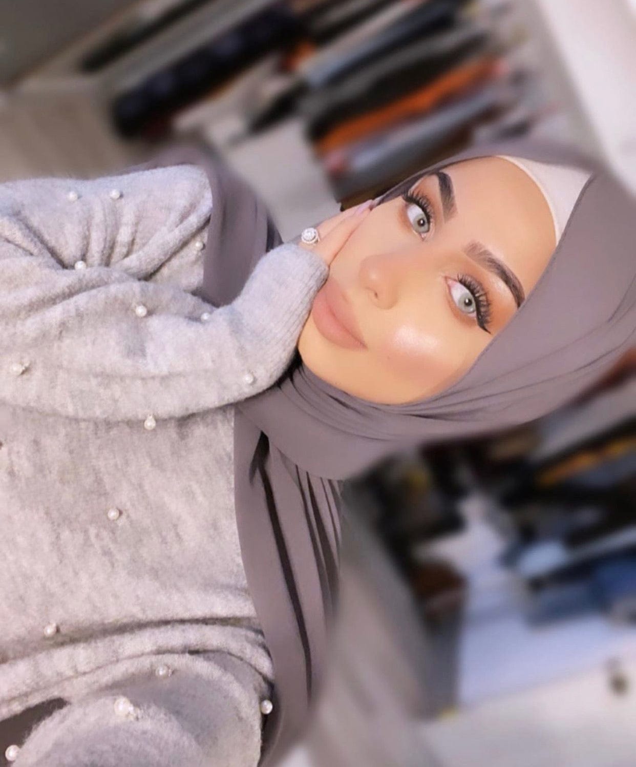 Chiffon Scarf - Grey Grey - Turban Couture