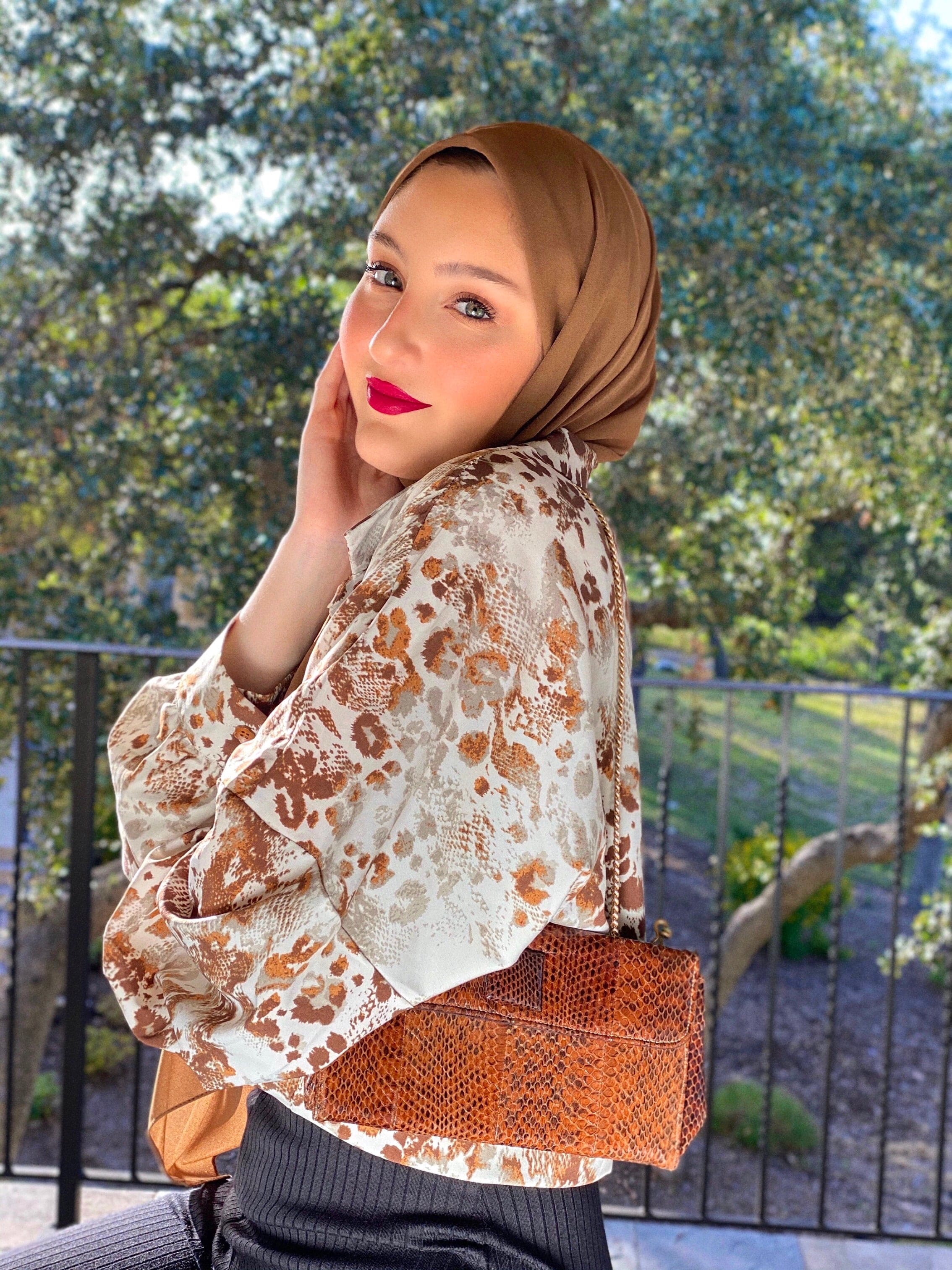 Chiffon Scarf - Brun - Turban Couture