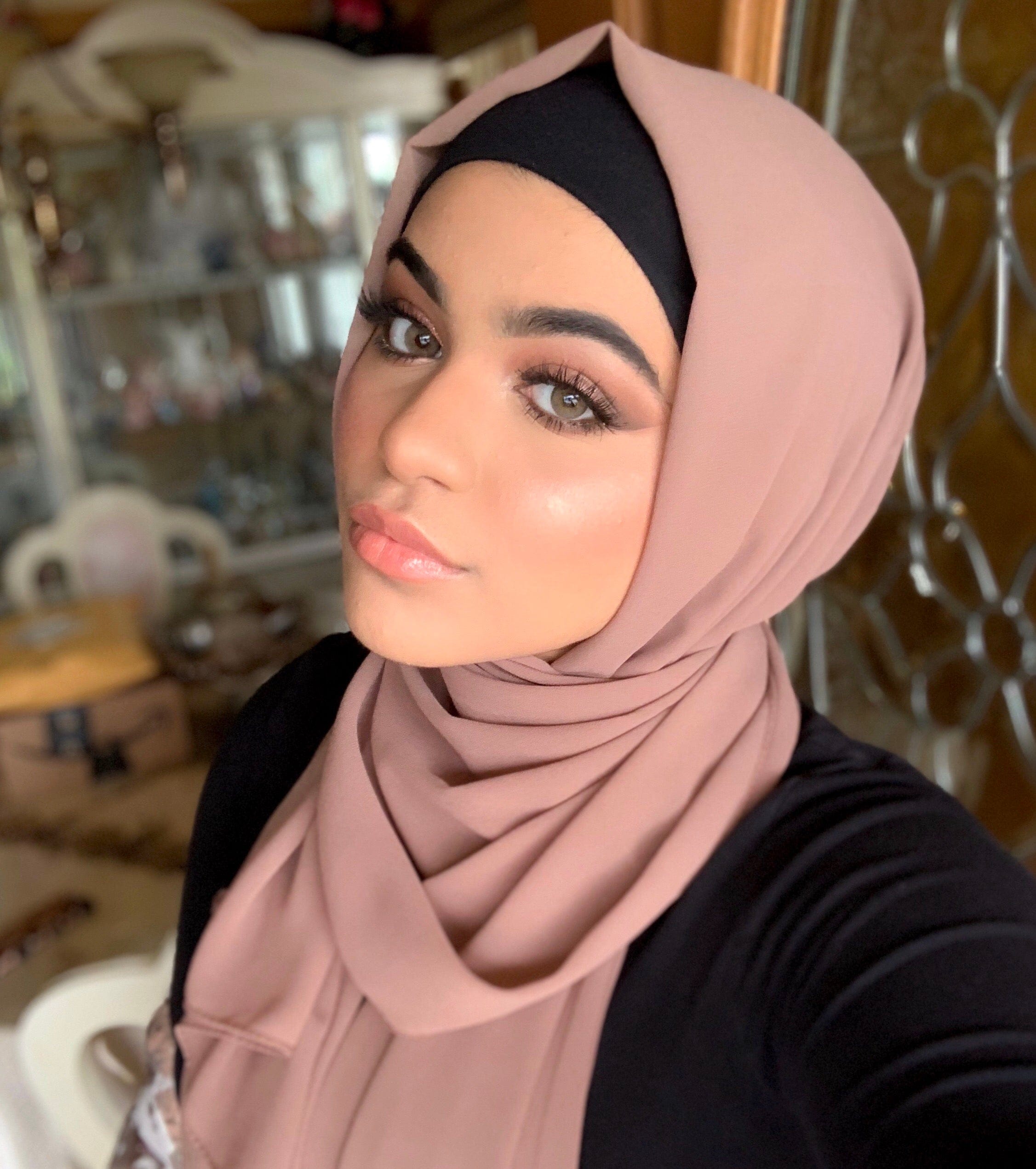 Chiffon Scarf - Light Khaki - Turban Couture