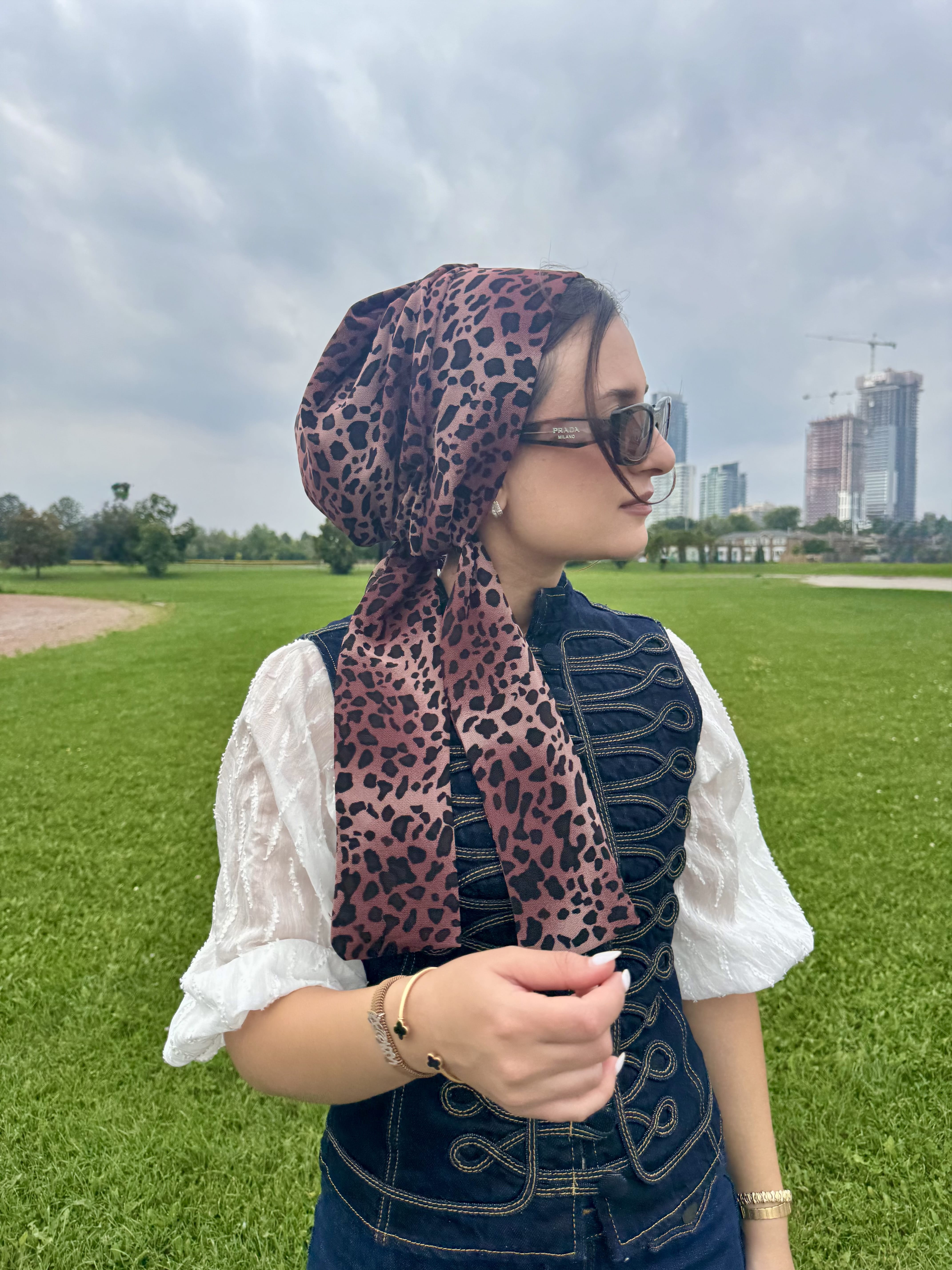 Beanie Wrap Tulle - Animal Print