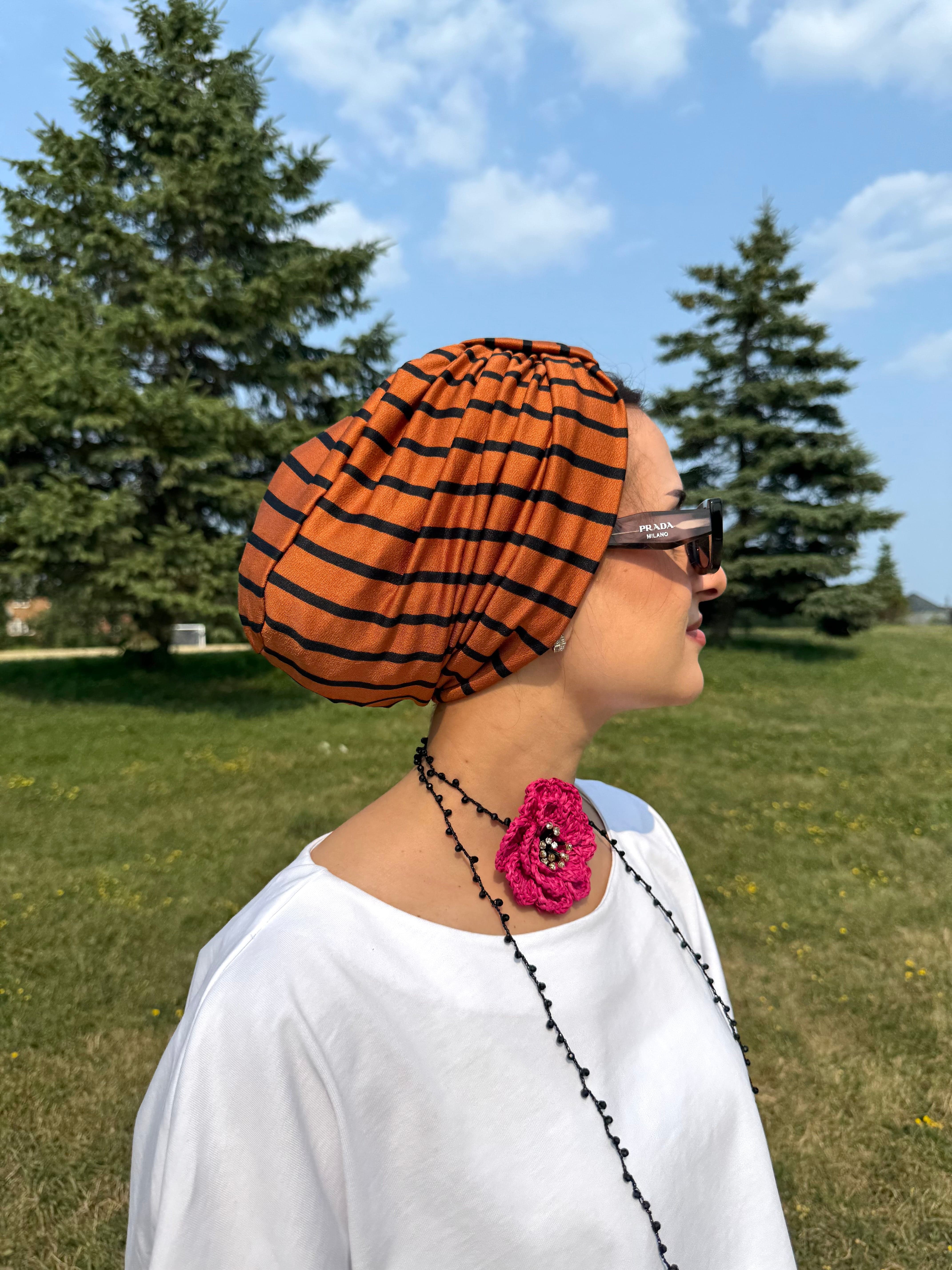 Turban Basic Jersey - Coral black