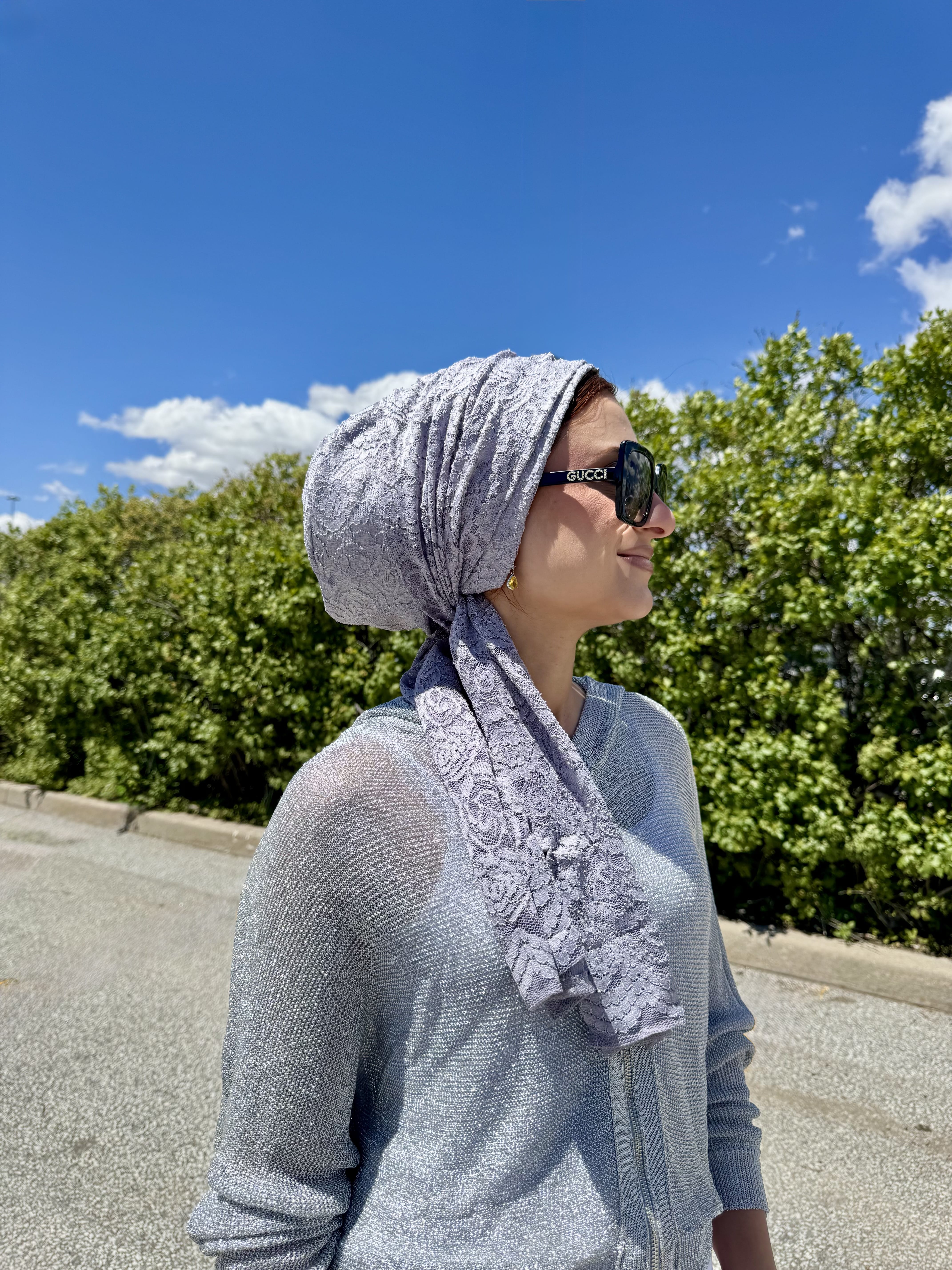Beanie Wrap Lace - Grey
