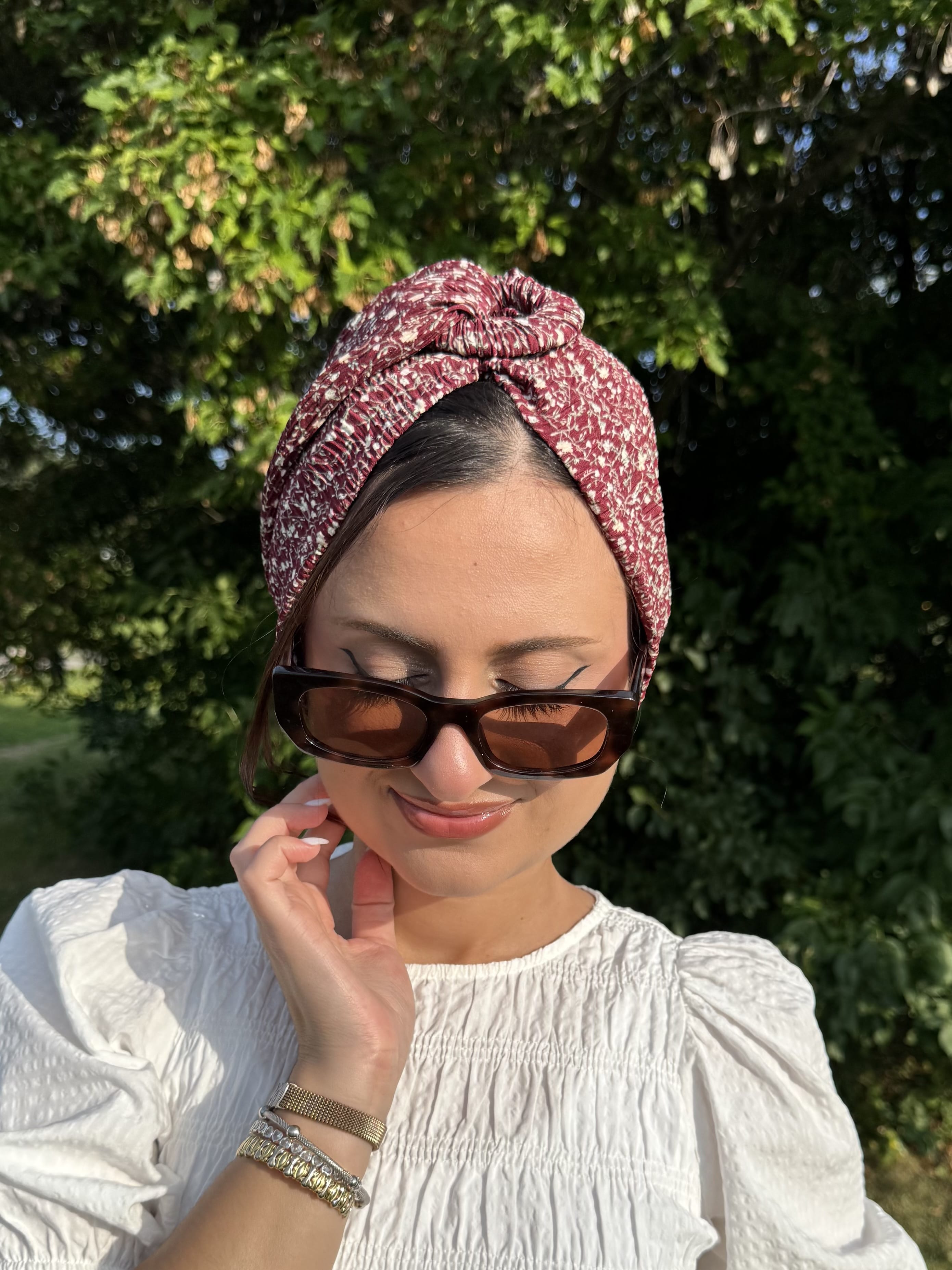 Beanie Ring - Floral Burgundy
