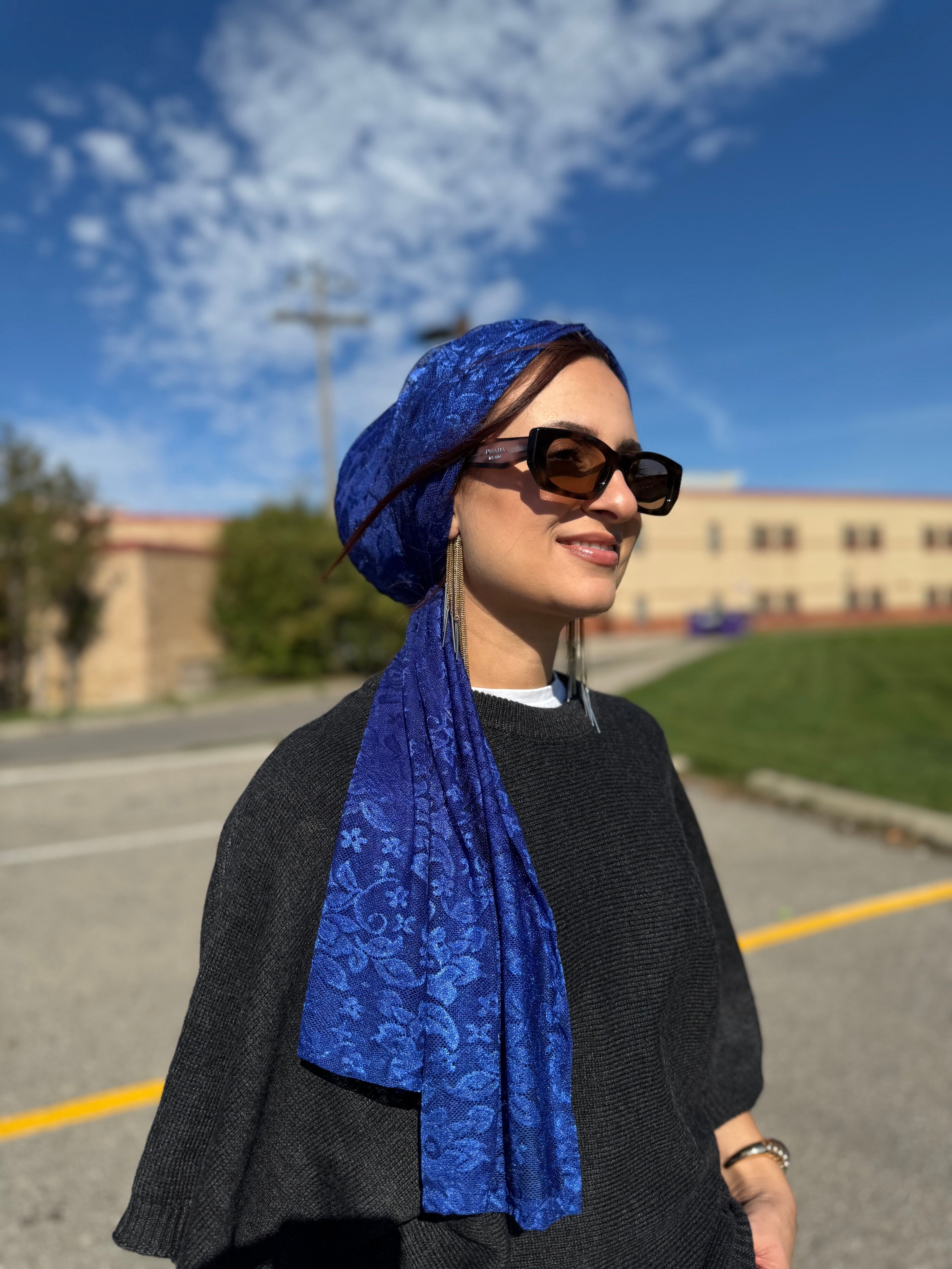 Beanie Wrap Soft Light Lace - Ocean